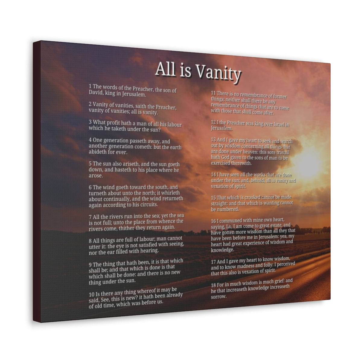 Scripture Walls Ecclesiastes 1 Chapter Sun Bible Canvas Christian Wall Art Ready to Hang Unframed-Express Your Love Gifts