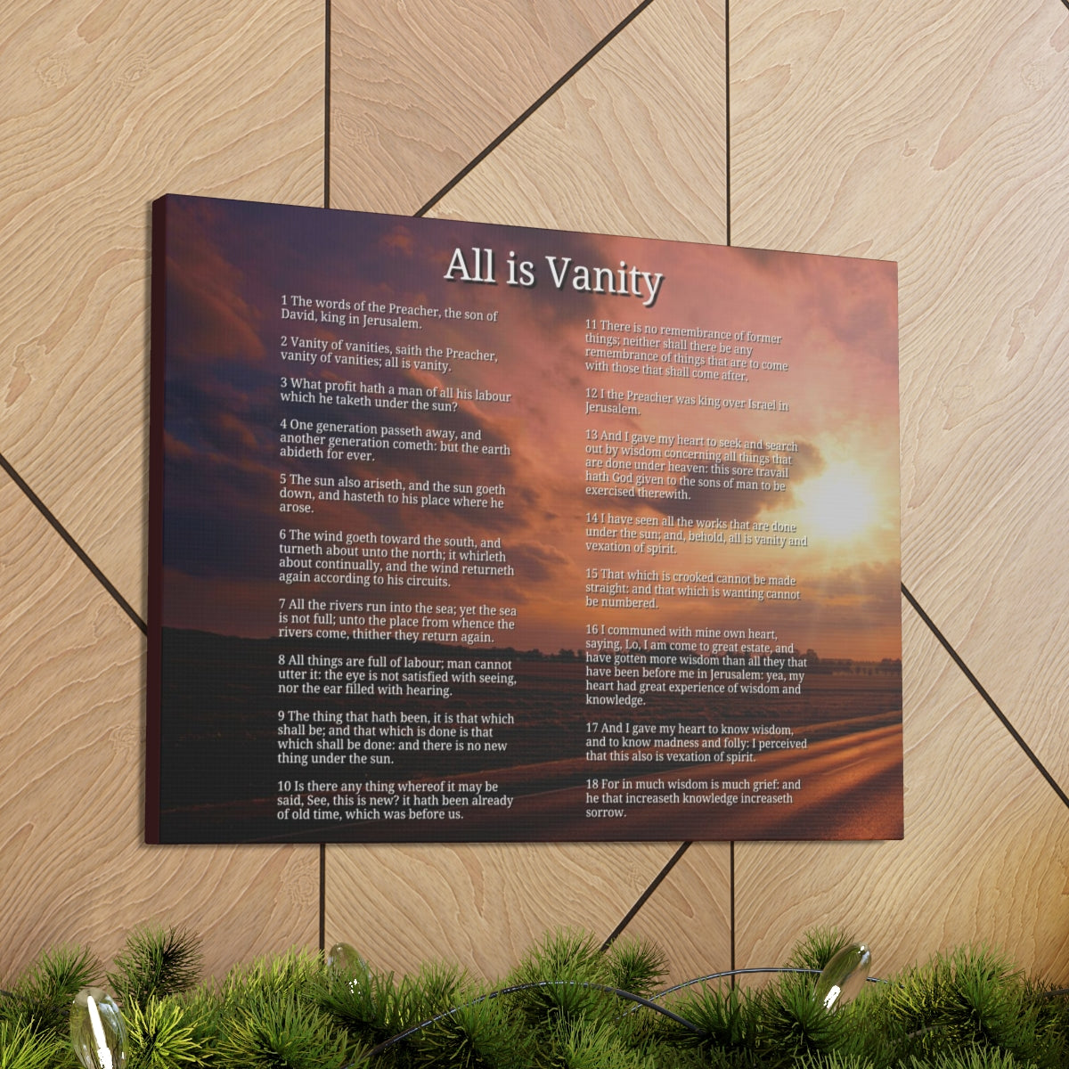 Scripture Walls Ecclesiastes 1 Chapter Sun Bible Canvas Christian Wall Art Ready to Hang Unframed-Express Your Love Gifts