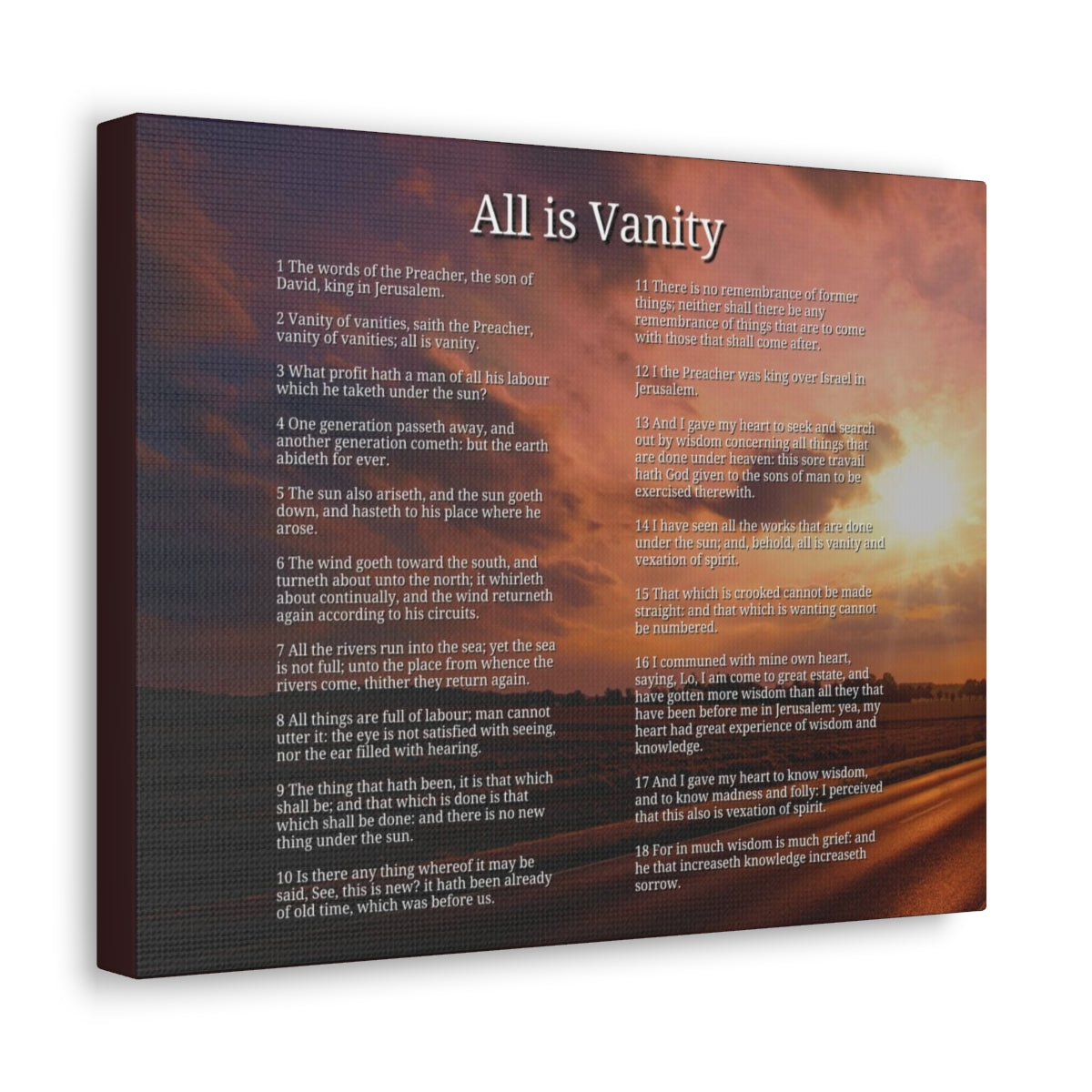 Scripture Walls Ecclesiastes 1 Chapter Sun Bible Canvas Christian Wall Art Ready to Hang Unframed-Express Your Love Gifts