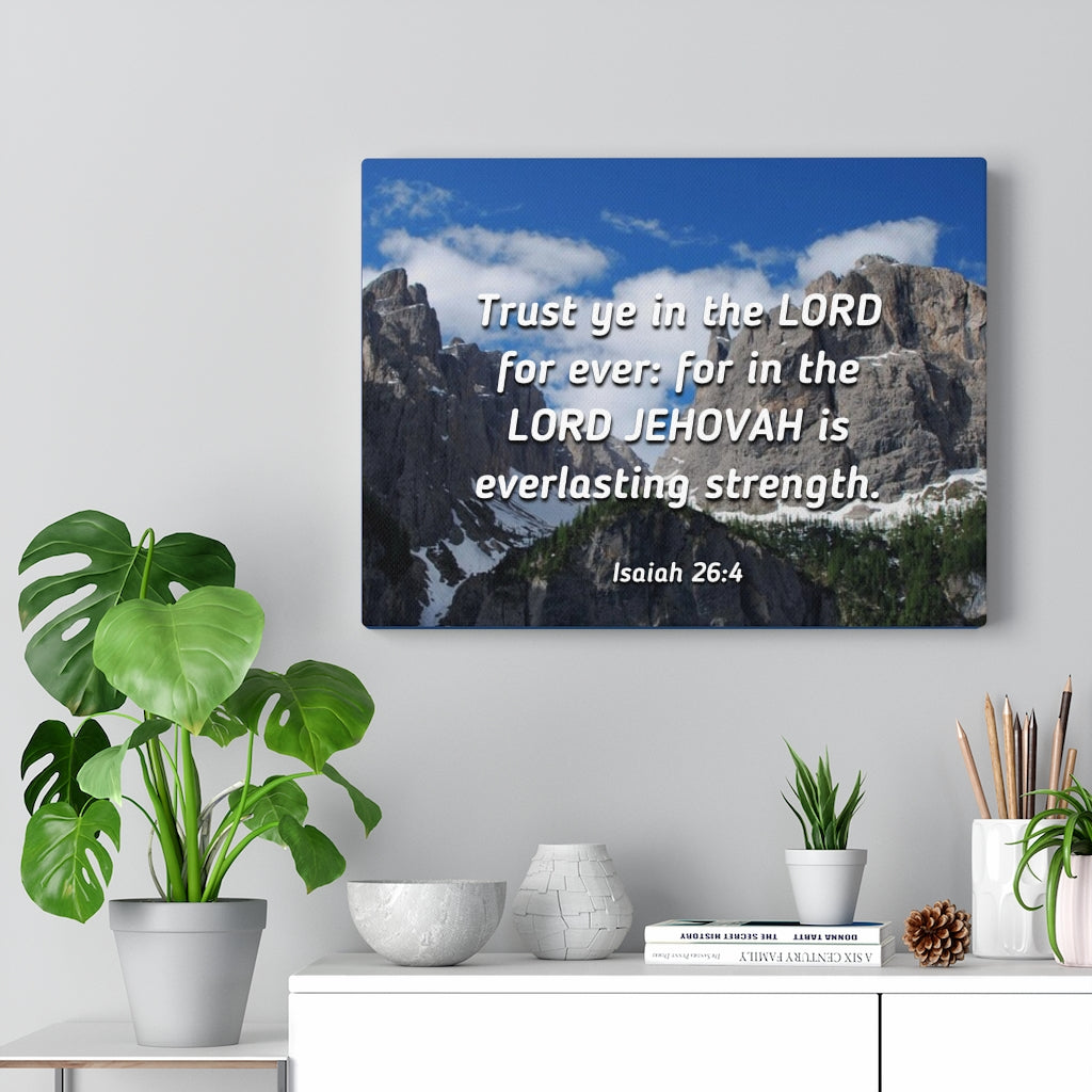 Everlasting Strength Isaiah 26:4 Bible Verse Canvas Christian Wall Art Ready to Hang Unframed-Express Your Love Gifts