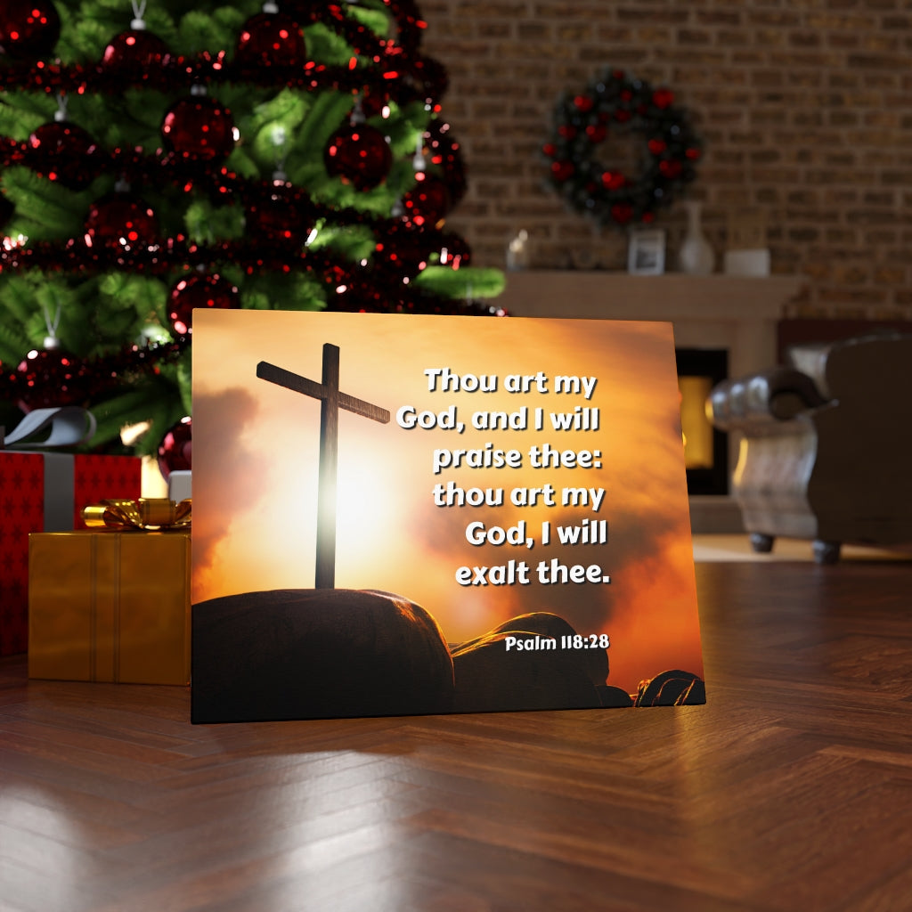 Exalt Psalm 118:28 Bible Verse Canvas Christian Wall Art Ready to Hang Unframed-Express Your Love Gifts