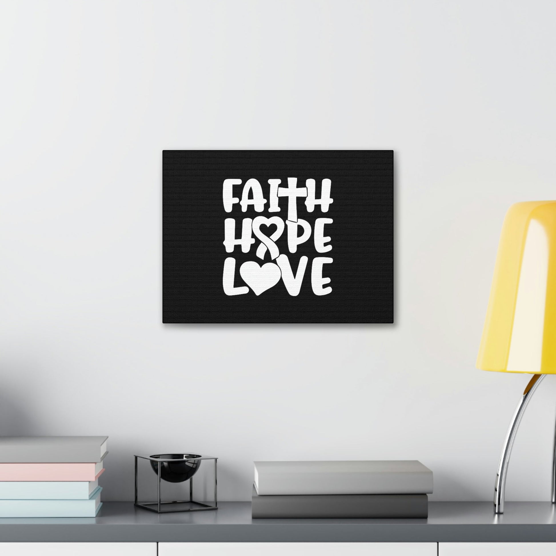 Faith, Hope, Love 1 Corinthians 13:13 Ribbon Christian Wall Art Bible Verse Print Ready to Hang Unframed-Express Your Love Gifts