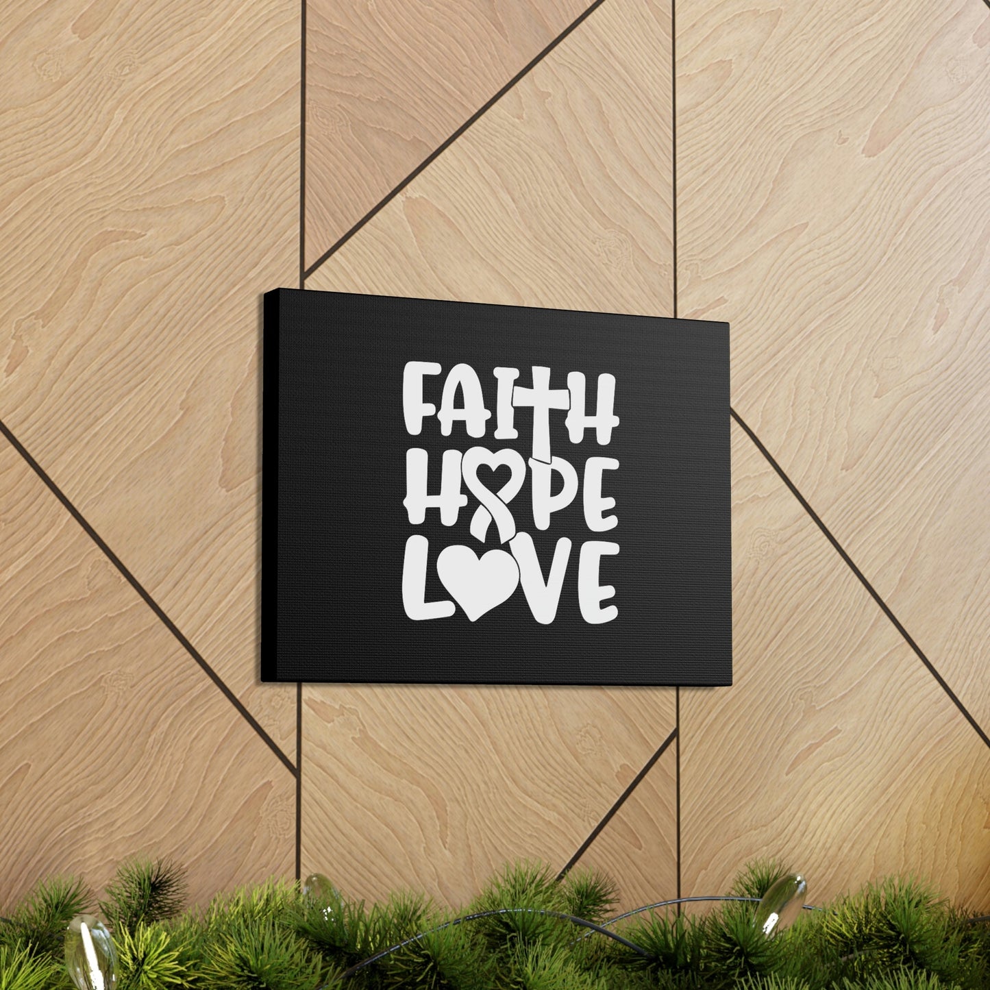 Faith, Hope, Love 1 Corinthians 13:13 Ribbon Christian Wall Art Bible Verse Print Ready to Hang Unframed-Express Your Love Gifts