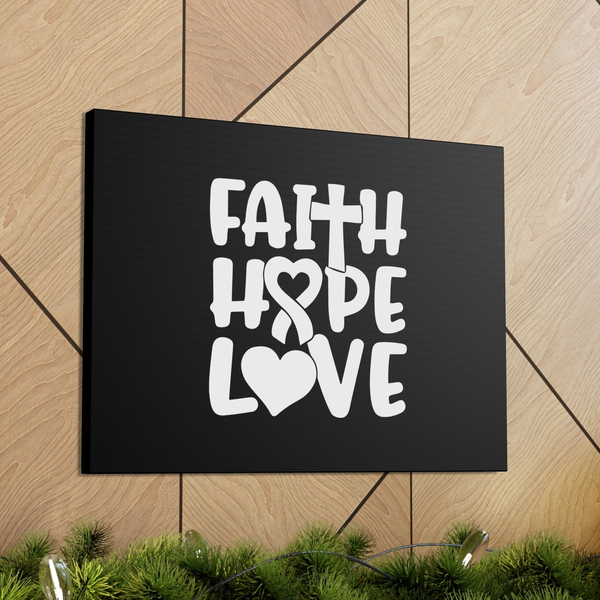 Faith, Hope, Love 1 Corinthians 13:13 Ribbon Christian Wall Art Bible Verse Print Ready to Hang Unframed-Express Your Love Gifts