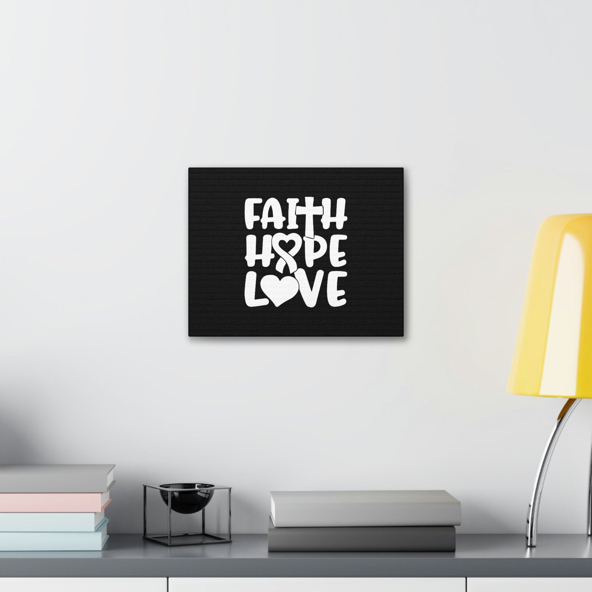 Faith, Hope, Love 1 Corinthians 13:13 Ribbon Christian Wall Art Bible Verse Print Ready to Hang Unframed-Express Your Love Gifts