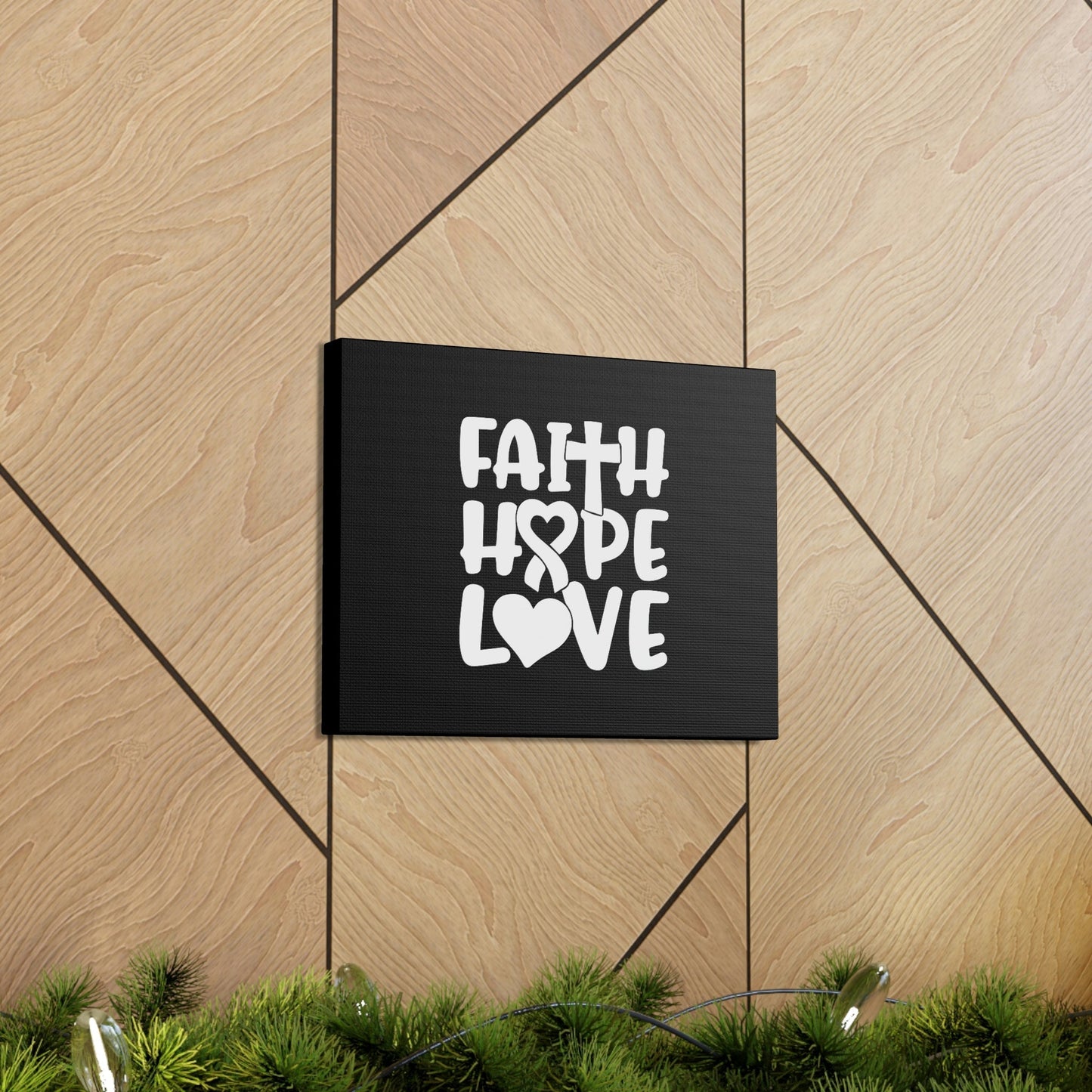 Faith, Hope, Love 1 Corinthians 13:13 Ribbon Christian Wall Art Bible Verse Print Ready to Hang Unframed-Express Your Love Gifts