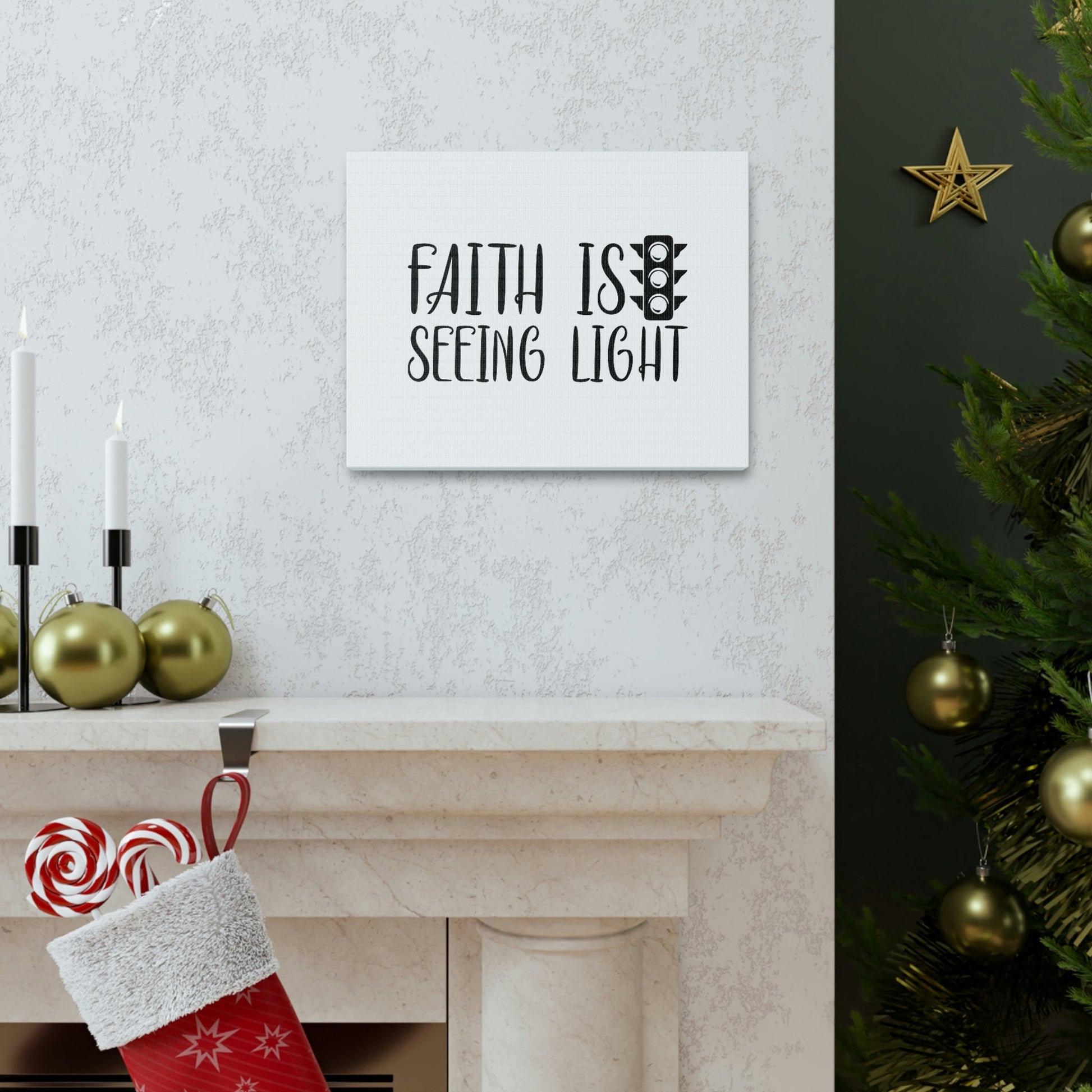 Faith Is Seeing Light Hebrews 11:1 Traffic Light Christian Wall Art Bible Verse Print Ready to Hang Unframed-Express Your Love Gifts