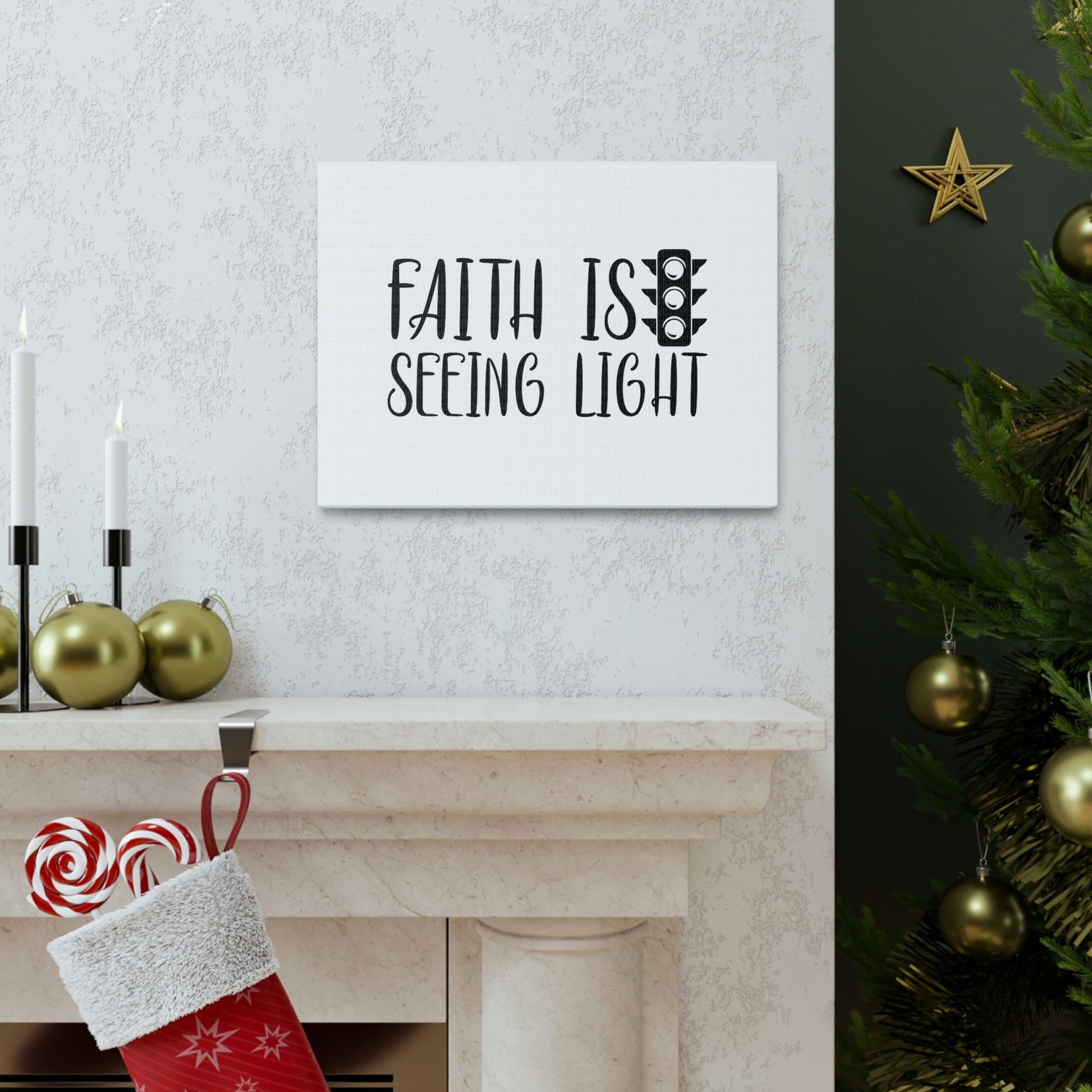 Faith Is Seeing Light Hebrews 11:1 Traffic Light Christian Wall Art Bible Verse Print Ready to Hang Unframed-Express Your Love Gifts