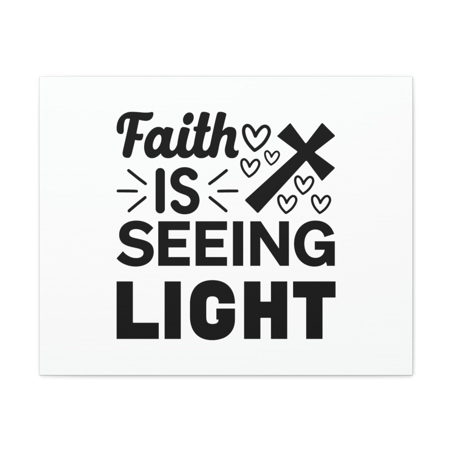 Faith Is Seeing Light John 8:12 Cross Christian Wall Art Bible Verse Print Ready to Hang Unframed-Express Your Love Gifts
