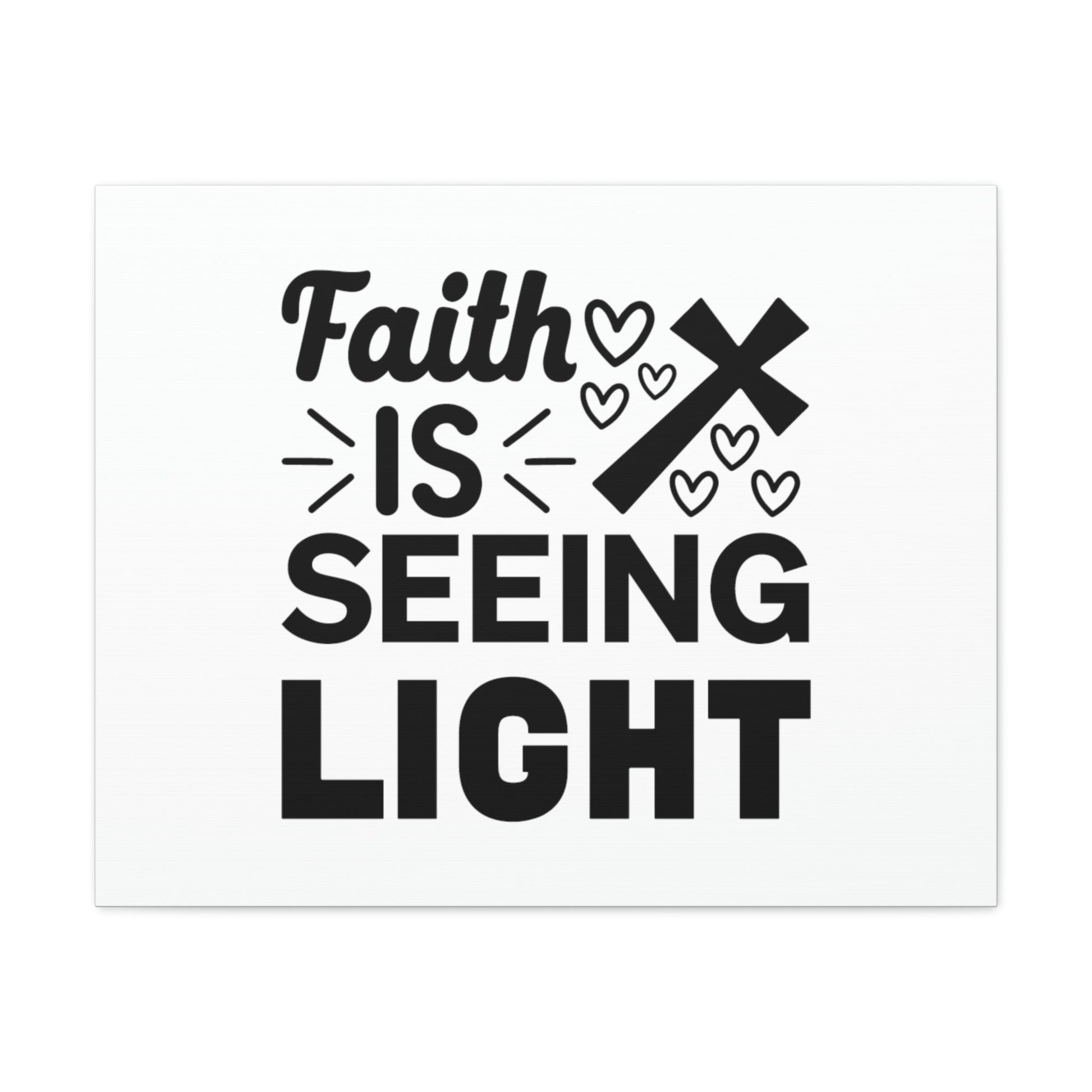 Faith Is Seeing Light John 8:12 Cross Christian Wall Art Bible Verse Print Ready to Hang Unframed-Express Your Love Gifts