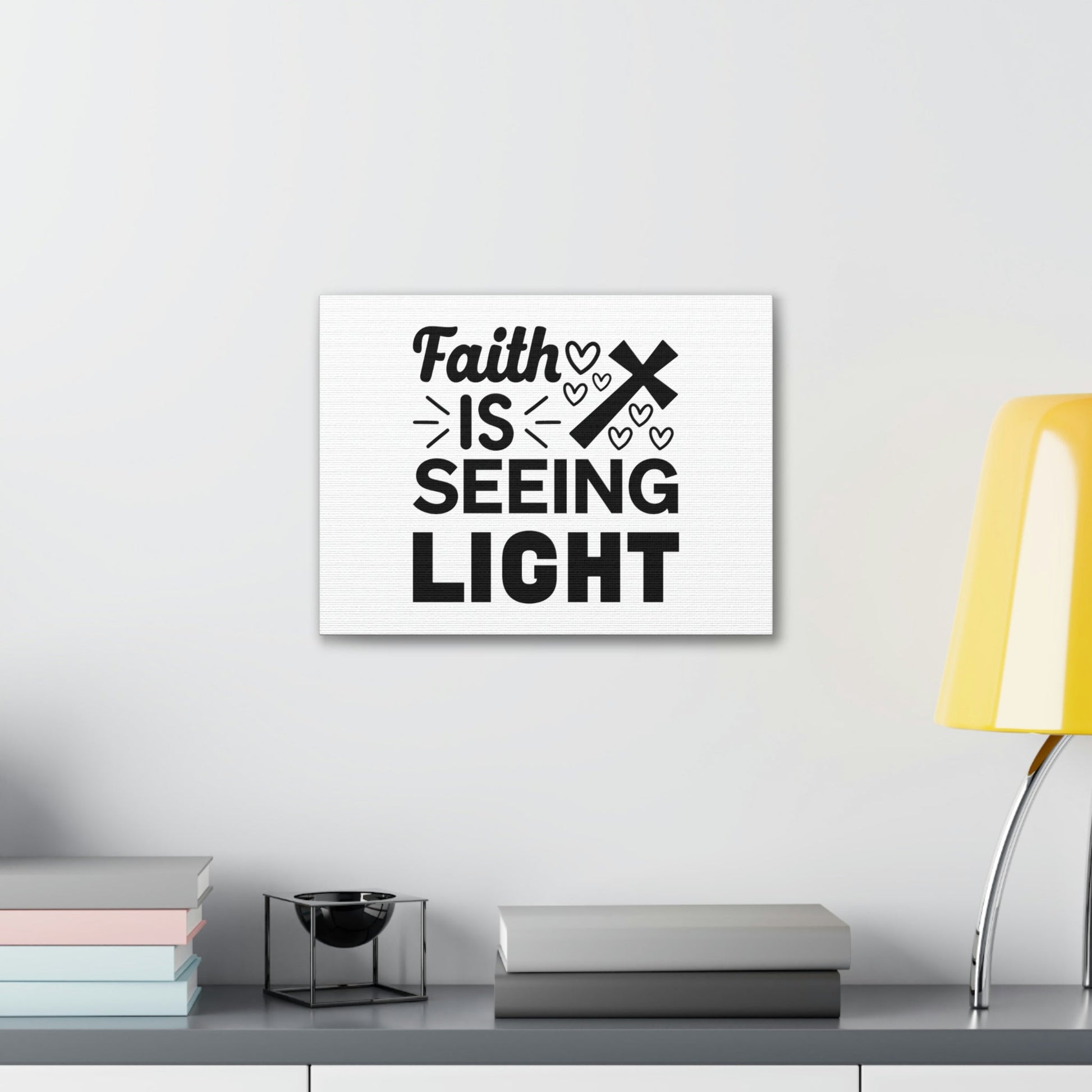 Faith Is Seeing Light John 8:12 Cross Christian Wall Art Bible Verse Print Ready to Hang Unframed-Express Your Love Gifts
