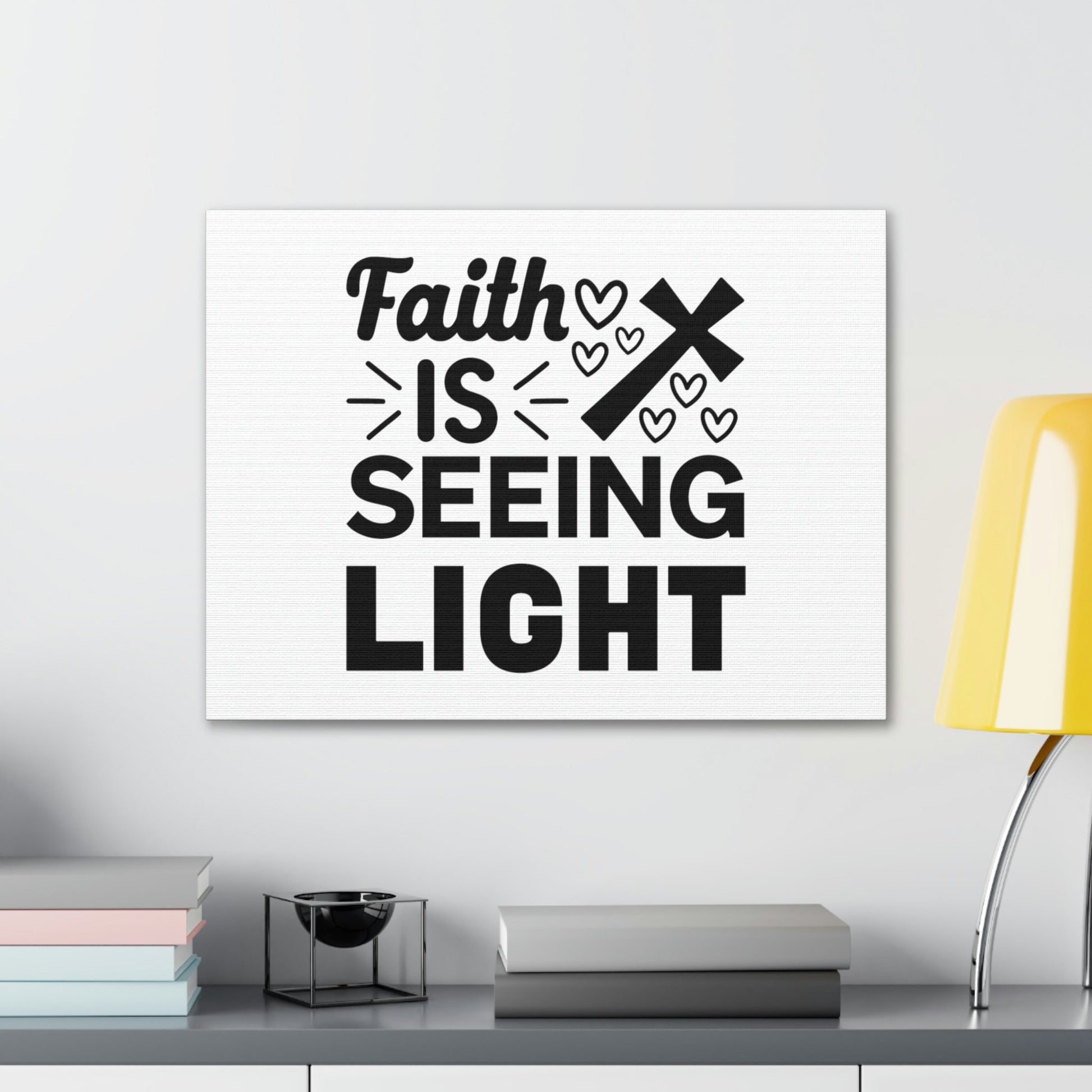 Faith Is Seeing Light John 8:12 Cross Christian Wall Art Bible Verse Print Ready to Hang Unframed-Express Your Love Gifts