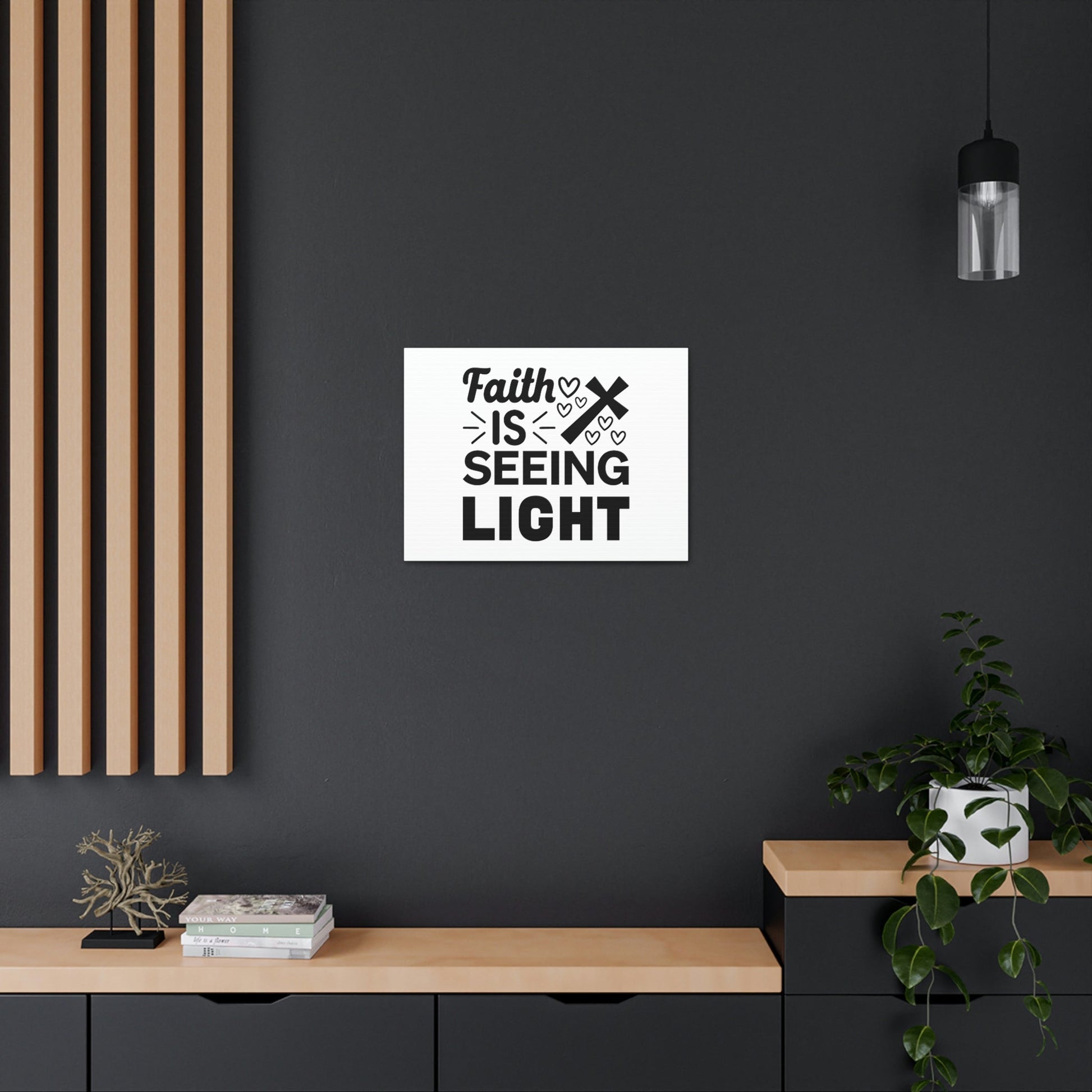 Faith Is Seeing Light John 8:12 Cross Christian Wall Art Bible Verse Print Ready to Hang Unframed-Express Your Love Gifts