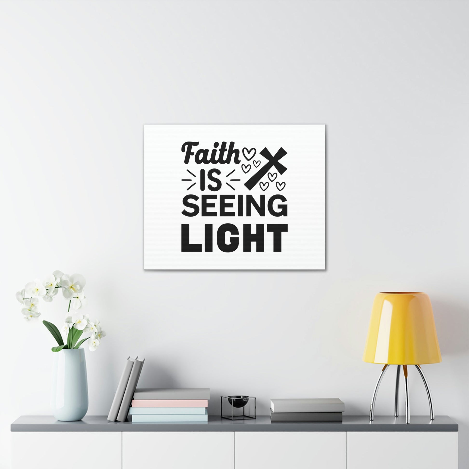 Faith Is Seeing Light John 8:12 Cross Christian Wall Art Bible Verse Print Ready to Hang Unframed-Express Your Love Gifts