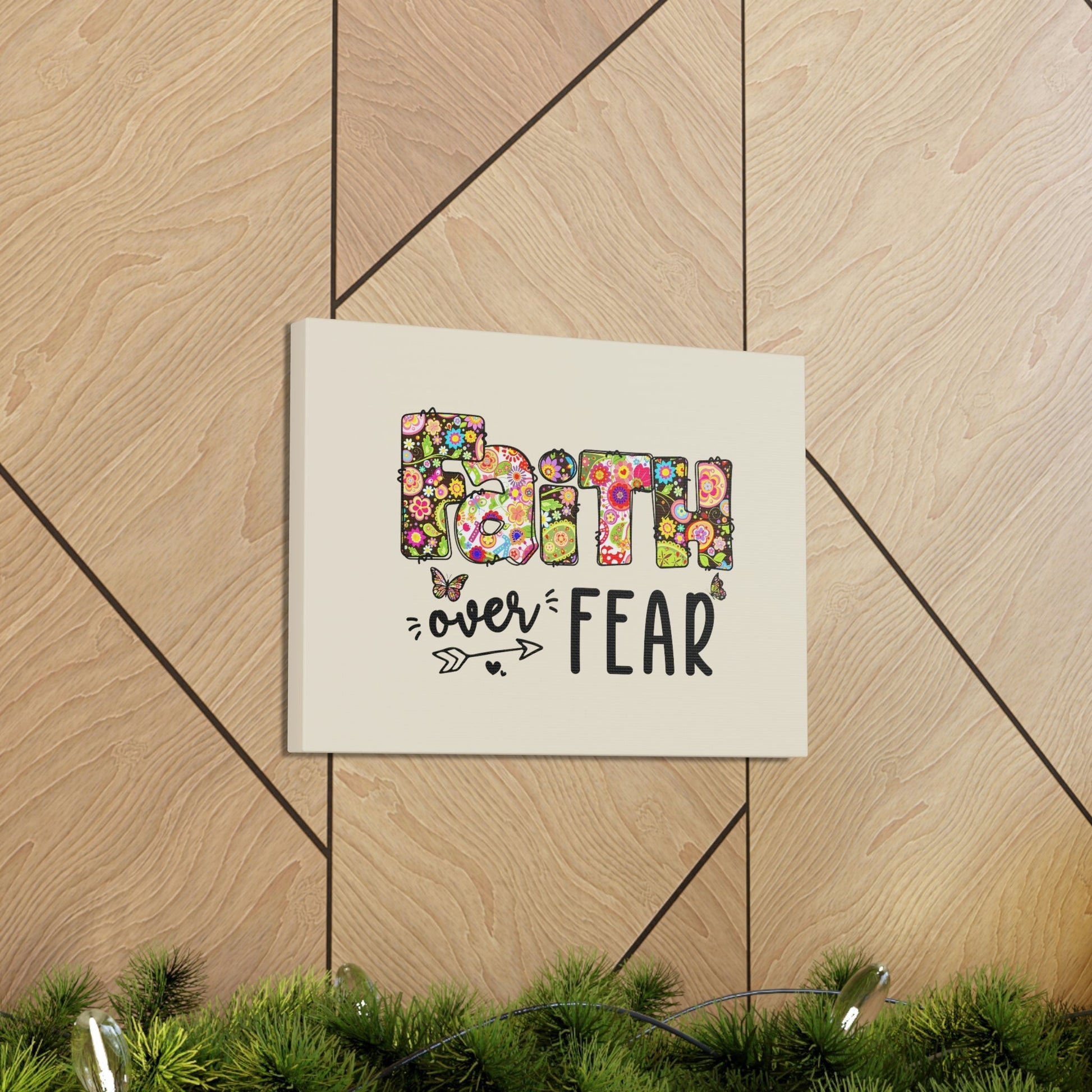 Scripture Walls Faith Over Fear Floral Lamentations 3:57 Bible Verse Canvas Christian Wall Art Ready to Hang Unframed-Express Your Love Gifts