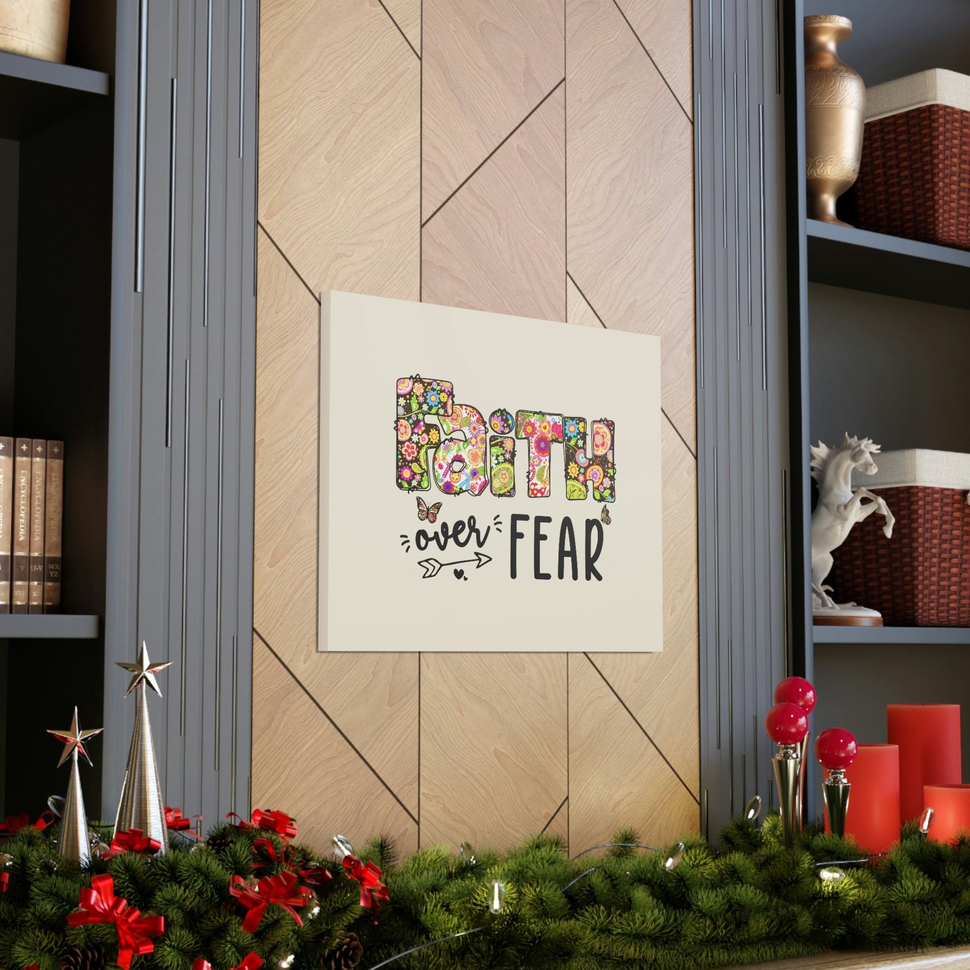 Scripture Walls Faith Over Fear Floral Lamentations 3:57 Bible Verse Canvas Christian Wall Art Ready to Hang Unframed-Express Your Love Gifts
