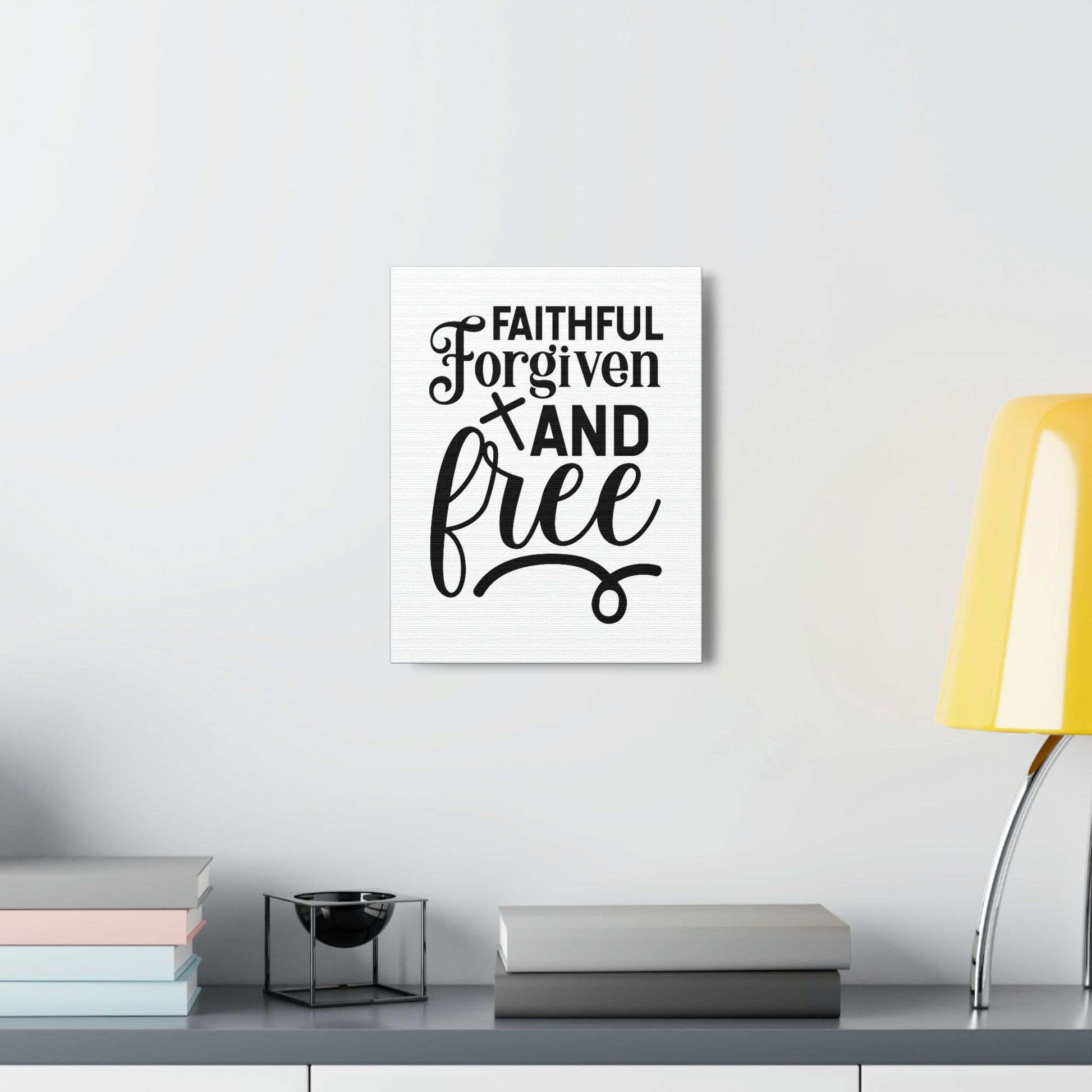Faithful, Forgiven And Free Mark 11:25 Christian Wall Art Bible Verse Print Ready to Hang Unframed-Express Your Love Gifts