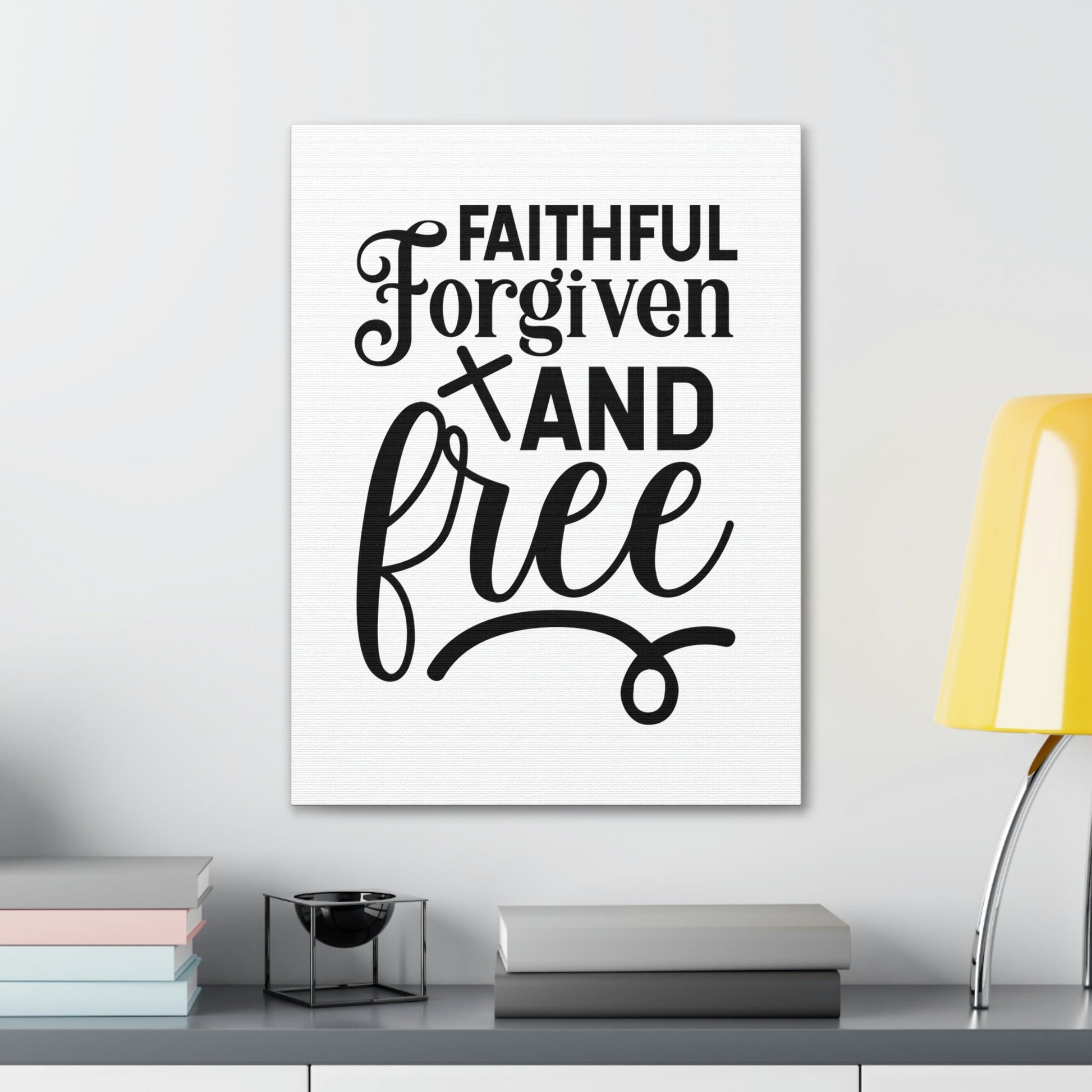 Faithful, Forgiven And Free Mark 11:25 Christian Wall Art Bible Verse Print Ready to Hang Unframed-Express Your Love Gifts