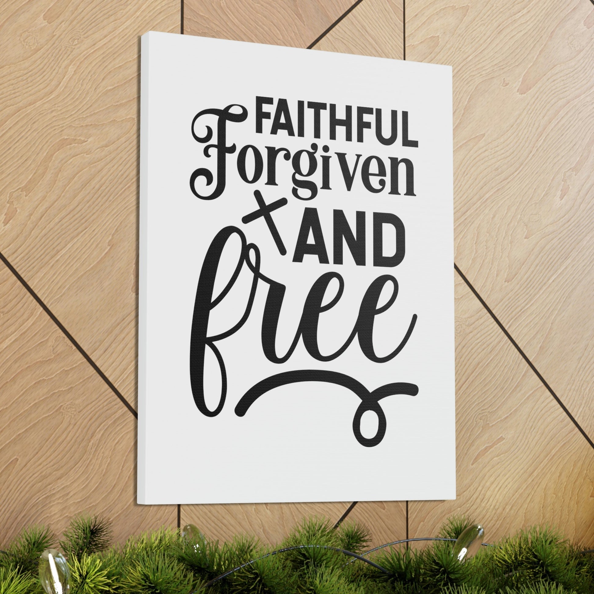 Faithful, Forgiven And Free Mark 11:25 Christian Wall Art Bible Verse Print Ready to Hang Unframed-Express Your Love Gifts