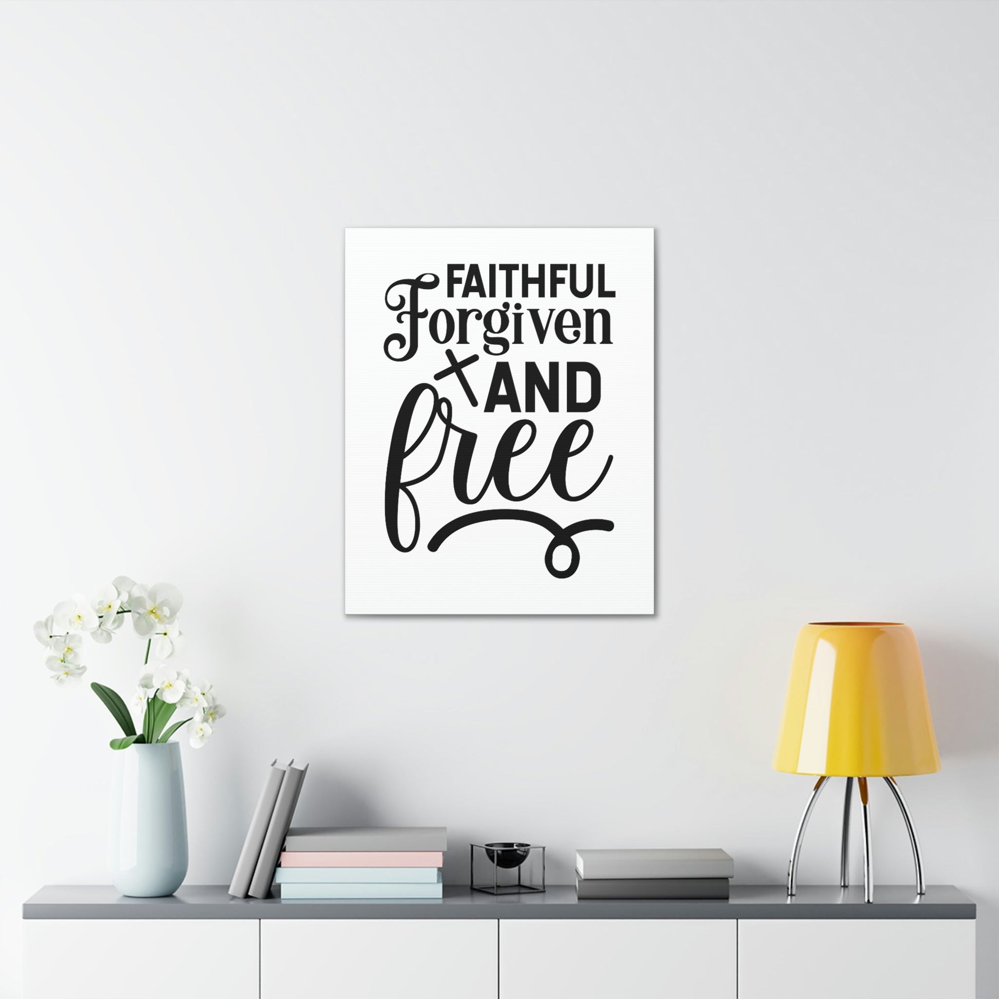 Faithful, Forgiven And Free Mark 11:25 Christian Wall Art Bible Verse Print Ready to Hang Unframed-Express Your Love Gifts