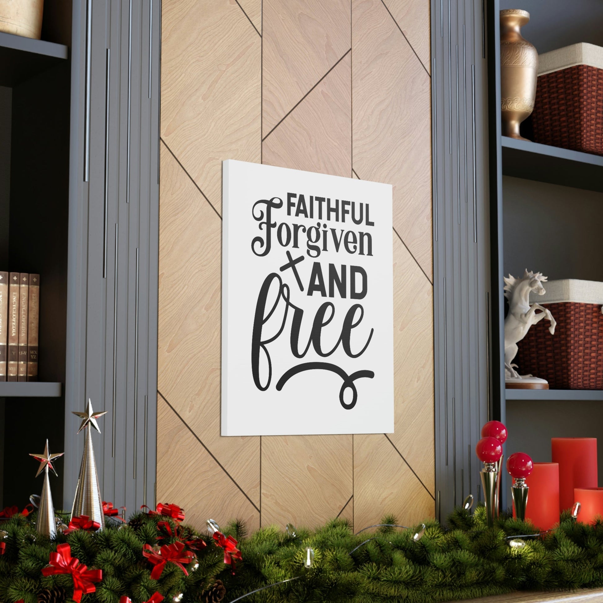 Faithful, Forgiven And Free Mark 11:25 Christian Wall Art Bible Verse Print Ready to Hang Unframed-Express Your Love Gifts