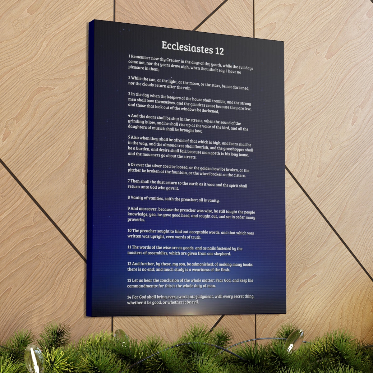 Scripture Walls Ecclesiastes 12 Chapter Sky Fear God Bible Canvas Christian Wall Art Ready to Hang Unframed-Express Your Love Gifts
