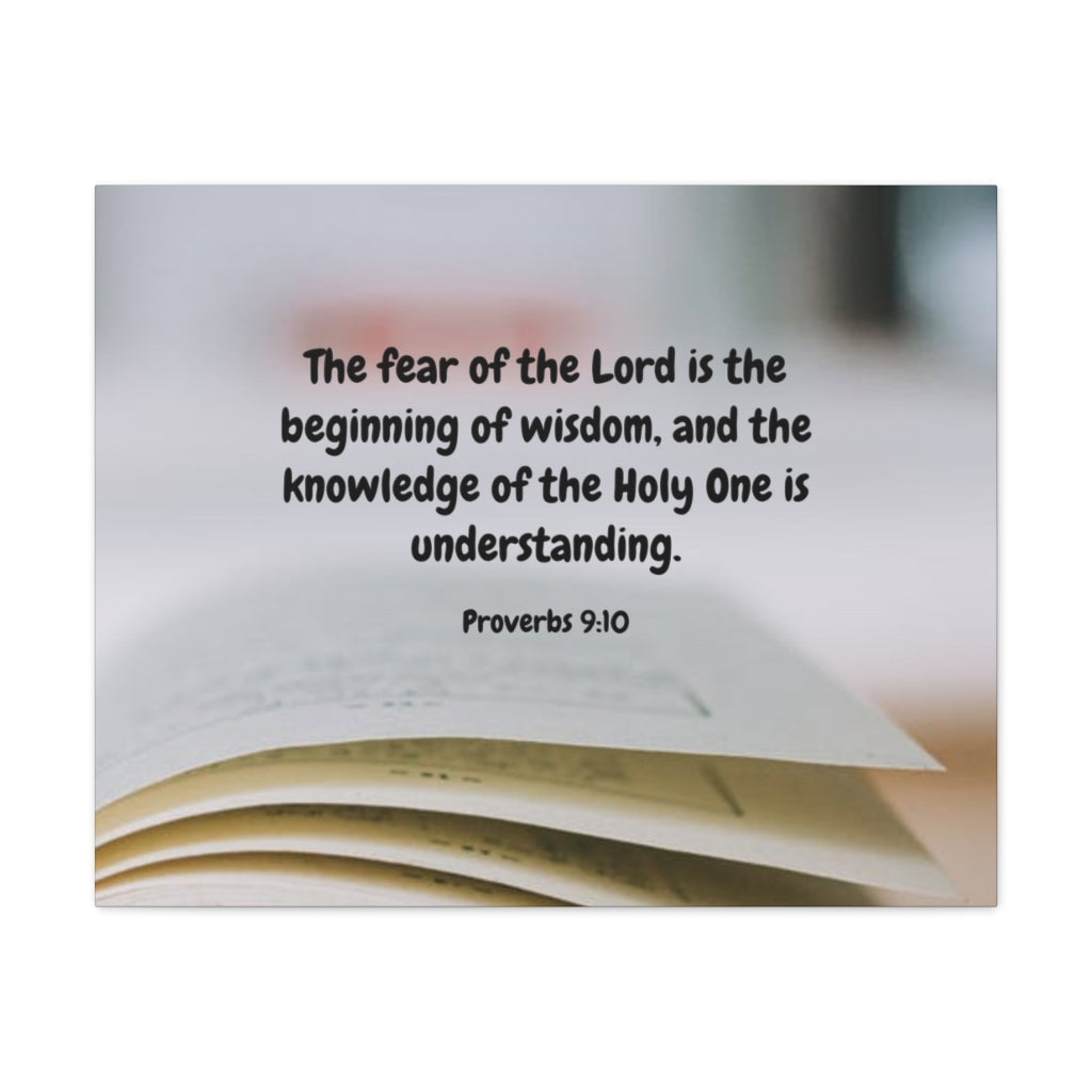Scripture Walls Fear Of The Lord Proverbs 9:10 Bible Verse Canvas Christian Wall Art Ready to Hang Unframed-Express Your Love Gifts