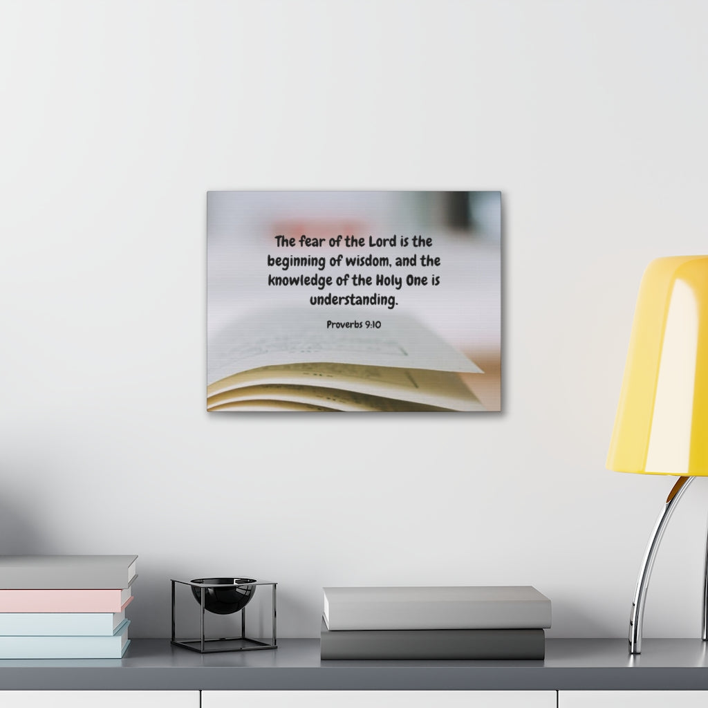Scripture Walls Fear Of The Lord Proverbs 9:10 Bible Verse Canvas Christian Wall Art Ready to Hang Unframed-Express Your Love Gifts