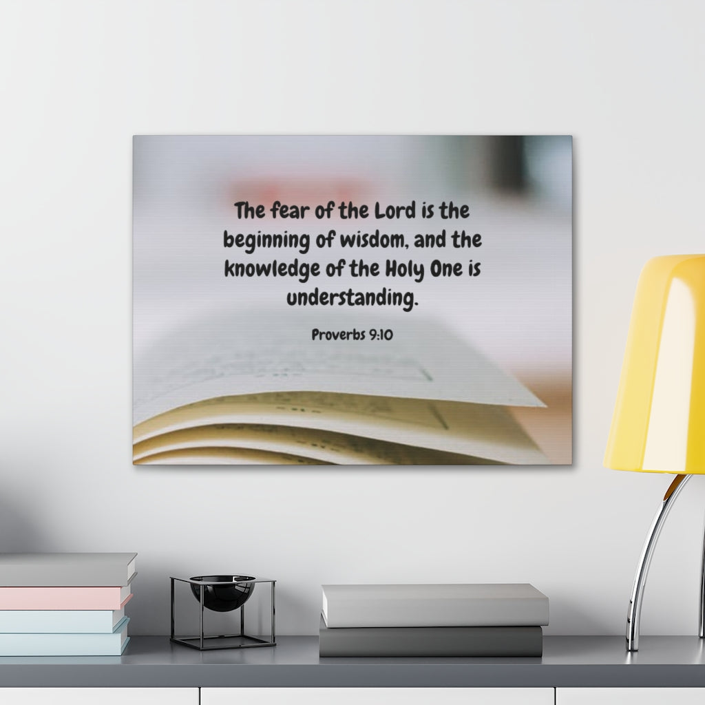 Scripture Walls Fear Of The Lord Proverbs 9:10 Bible Verse Canvas Christian Wall Art Ready to Hang Unframed-Express Your Love Gifts