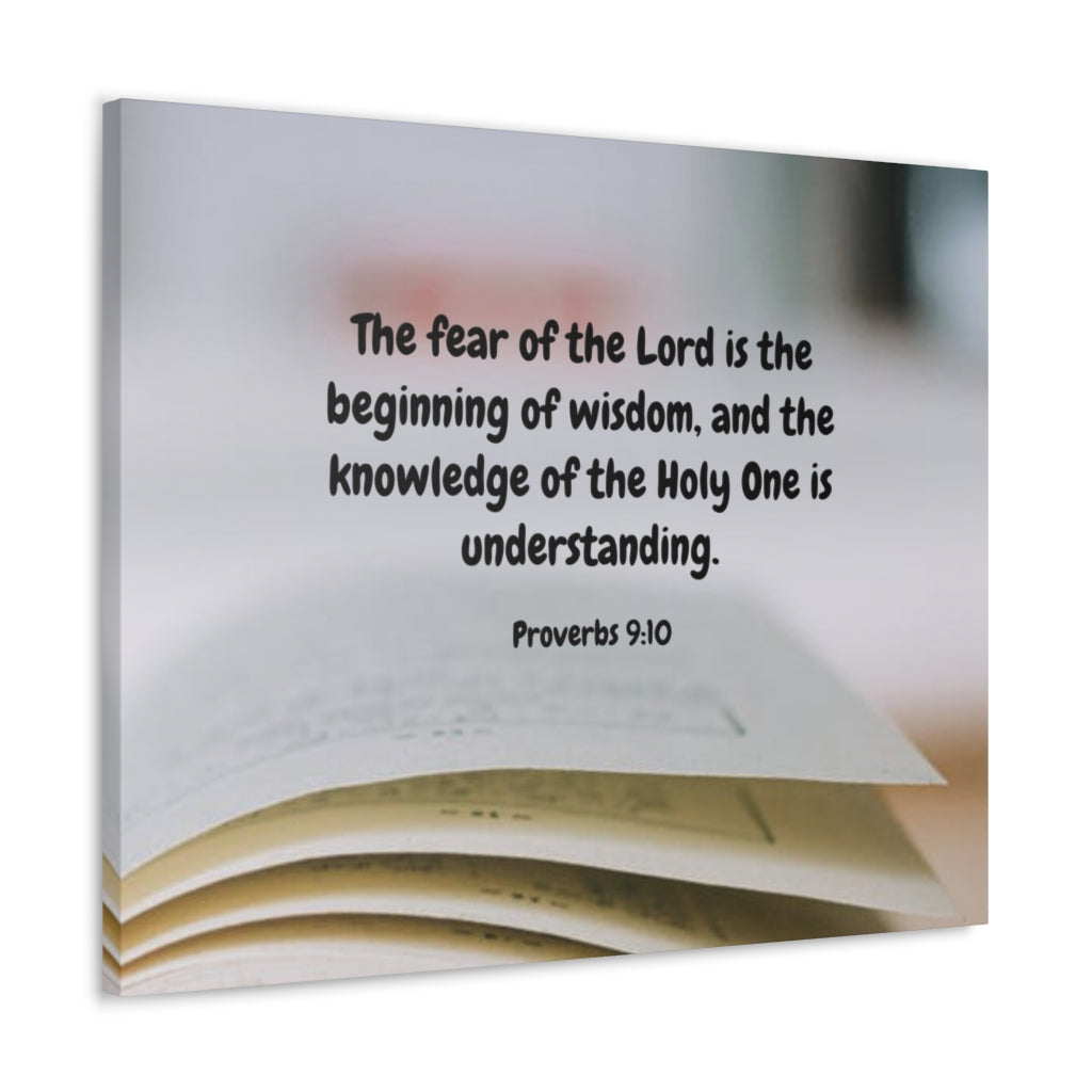 Scripture Walls Fear Of The Lord Proverbs 9:10 Bible Verse Canvas Christian Wall Art Ready to Hang Unframed-Express Your Love Gifts