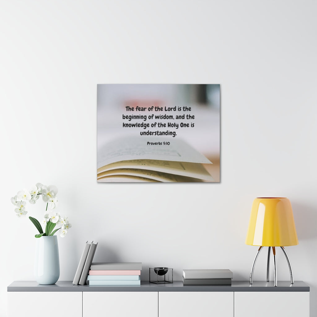 Scripture Walls Fear Of The Lord Proverbs 9:10 Bible Verse Canvas Christian Wall Art Ready to Hang Unframed-Express Your Love Gifts