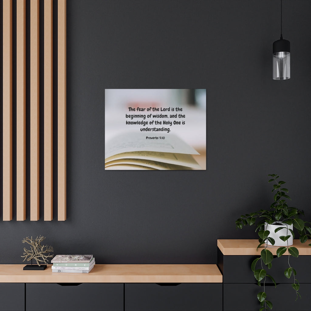 Scripture Walls Fear Of The Lord Proverbs 9:10 Bible Verse Canvas Christian Wall Art Ready to Hang Unframed-Express Your Love Gifts