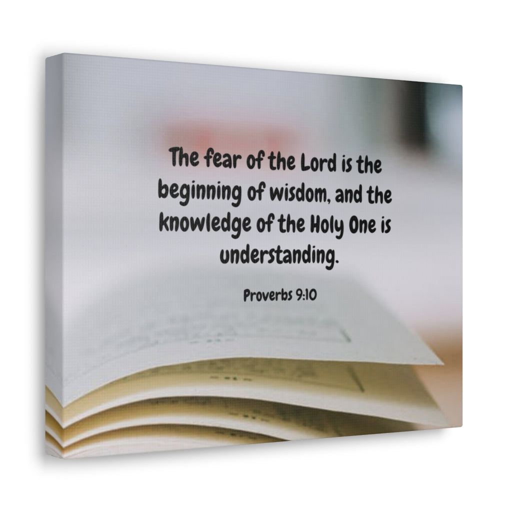 Scripture Walls Fear Of The Lord Proverbs 9:10 Bible Verse Canvas Christian Wall Art Ready to Hang Unframed-Express Your Love Gifts