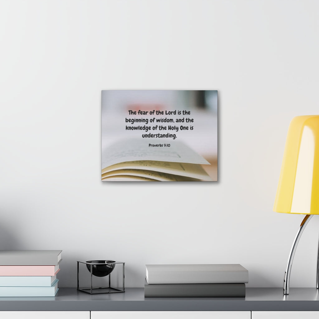 Scripture Walls Fear Of The Lord Proverbs 9:10 Bible Verse Canvas Christian Wall Art Ready to Hang Unframed-Express Your Love Gifts