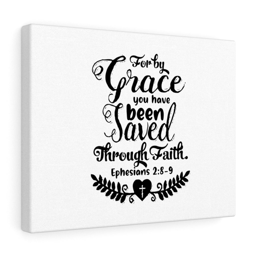 For By Grace You Have Been Saved Ephesians 2:8-9 Bible Verse Canvas Christian Wall Art Ready to Hang Unframed-Express Your Love Gifts