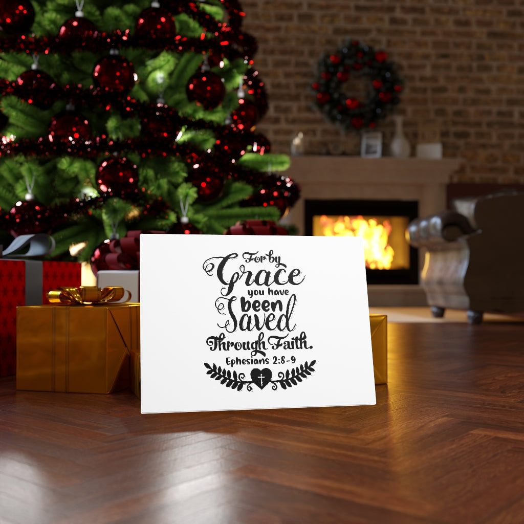 For By Grace You Have Been Saved Ephesians 2:8-9 Bible Verse Canvas Christian Wall Art Ready to Hang Unframed-Express Your Love Gifts