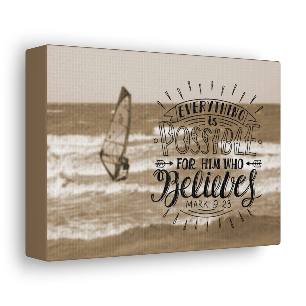 For Him Who Believes Mark 9:23 Bible Verse Canvas Christian Wall Art Ready to Hang Unframed-Express Your Love Gifts