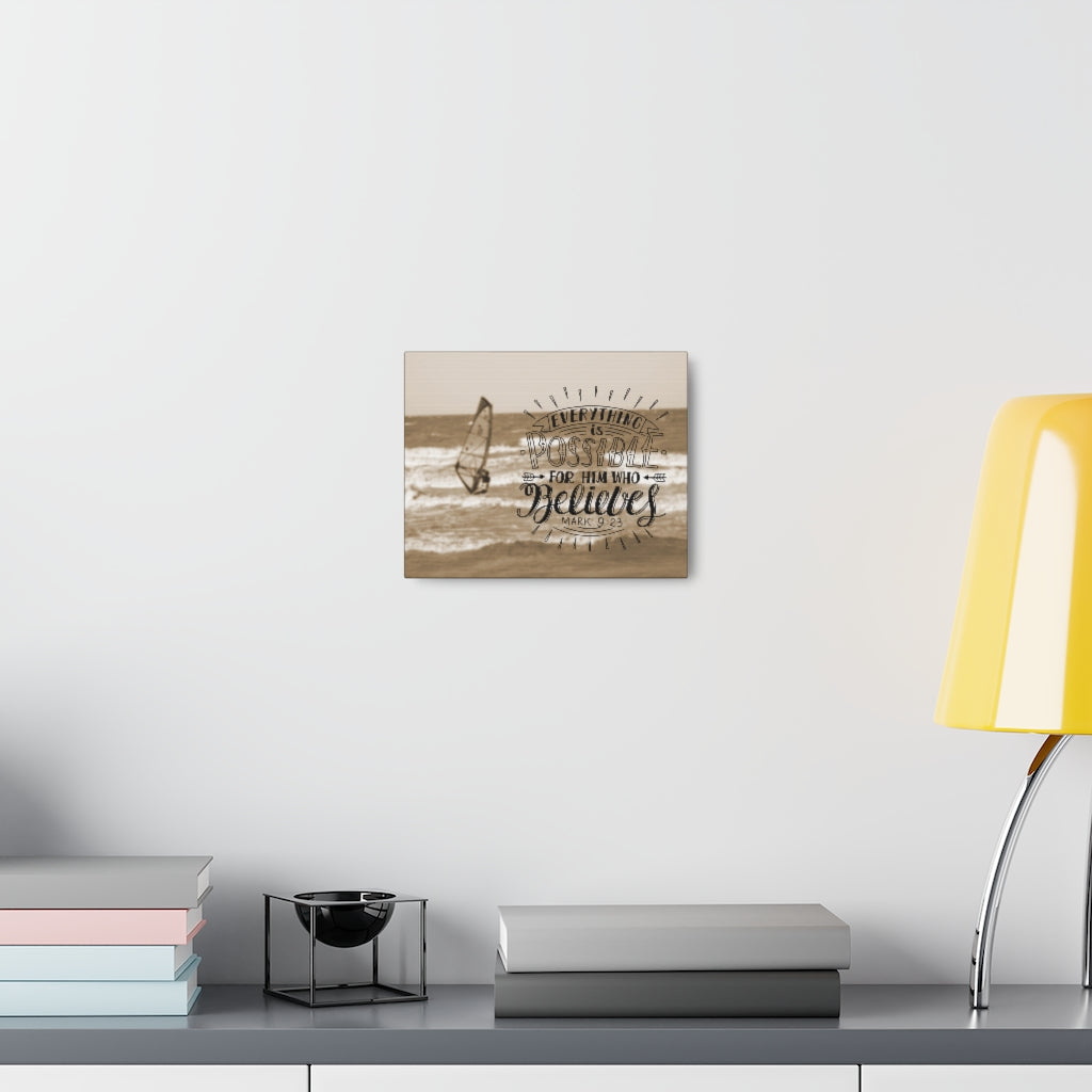 For Him Who Believes Mark 9:23 Bible Verse Canvas Christian Wall Art Ready to Hang Unframed-Express Your Love Gifts