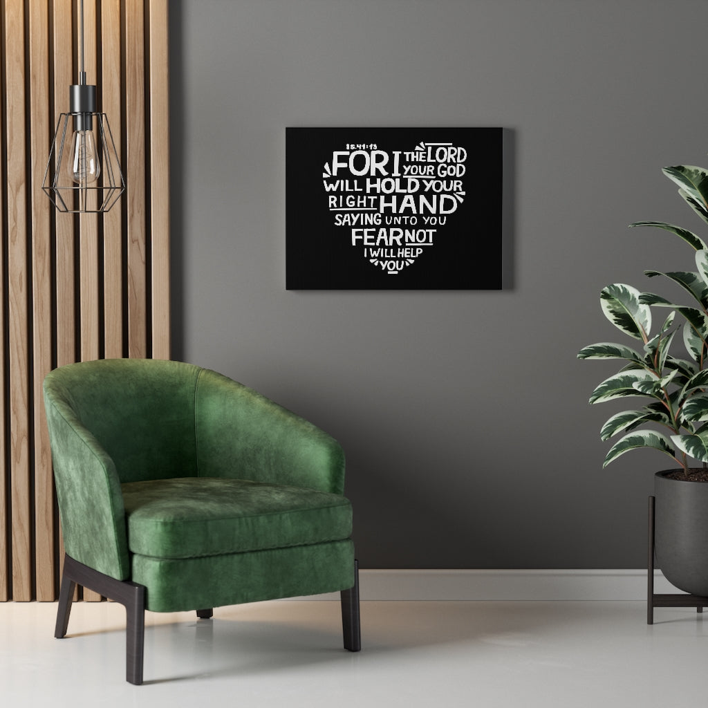For I The Lord Your God Isaiah 41:13 Bible Verse Canvas Christian Wall Art Ready to Hang Unframed-Express Your Love Gifts