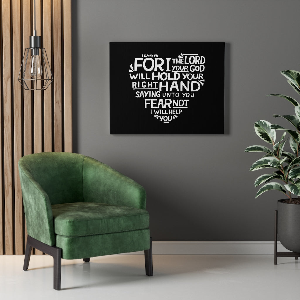 For I The Lord Your God Isaiah 41:13 Bible Verse Canvas Christian Wall Art Ready to Hang Unframed-Express Your Love Gifts