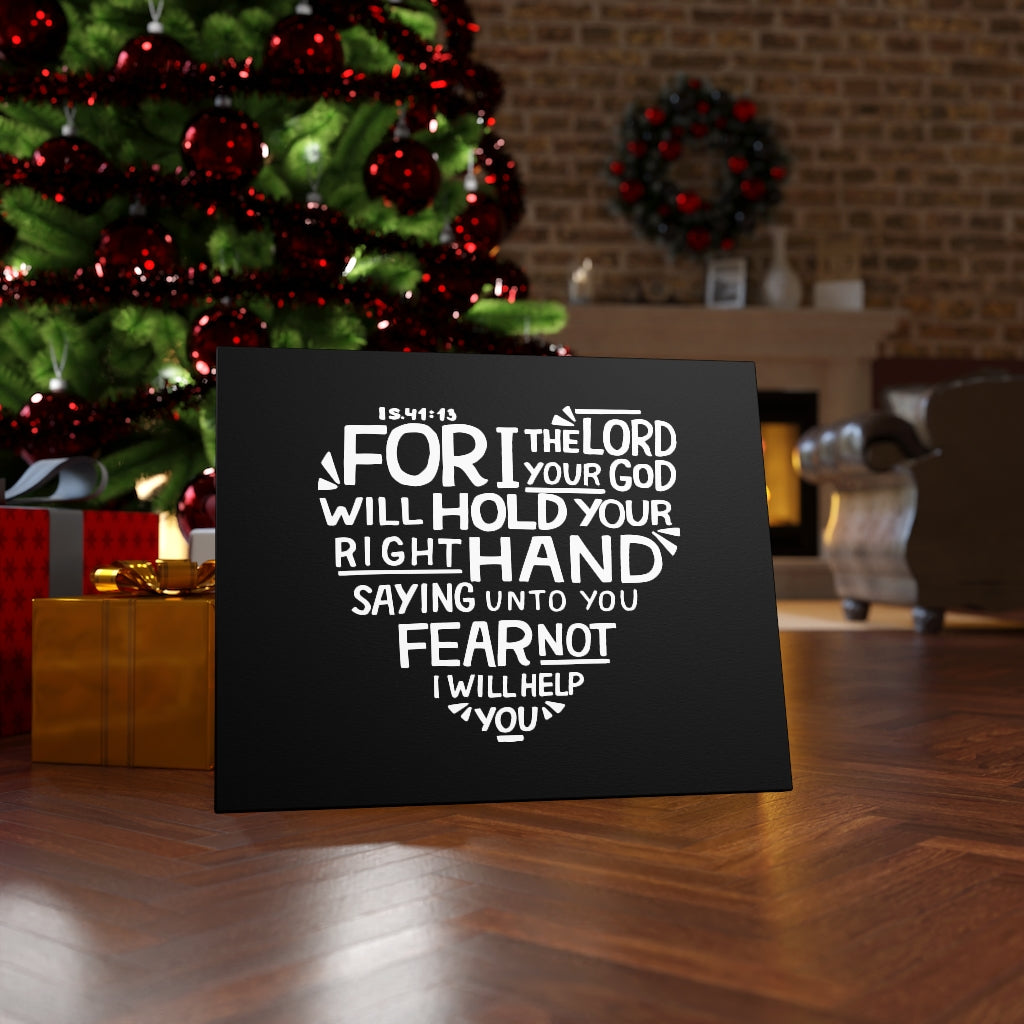 For I The Lord Your God Isaiah 41:13 Bible Verse Canvas Christian Wall Art Ready to Hang Unframed-Express Your Love Gifts