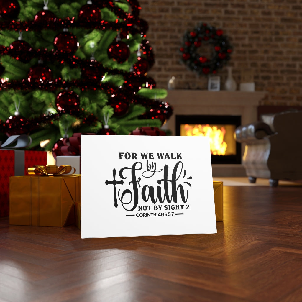 For We Walk By Faith Corinthians 5:7 Bible Verse Canvas Christian Wall Art Ready to Hang Unframed-Express Your Love Gifts