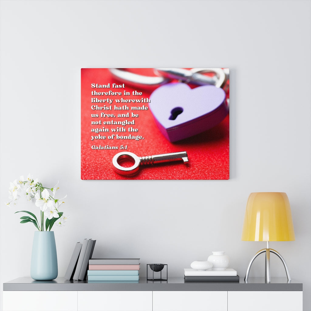 Free Galatians 5:1 Bible Verse Canvas Christian Wall Art Ready to Hang Unframed-Express Your Love Gifts