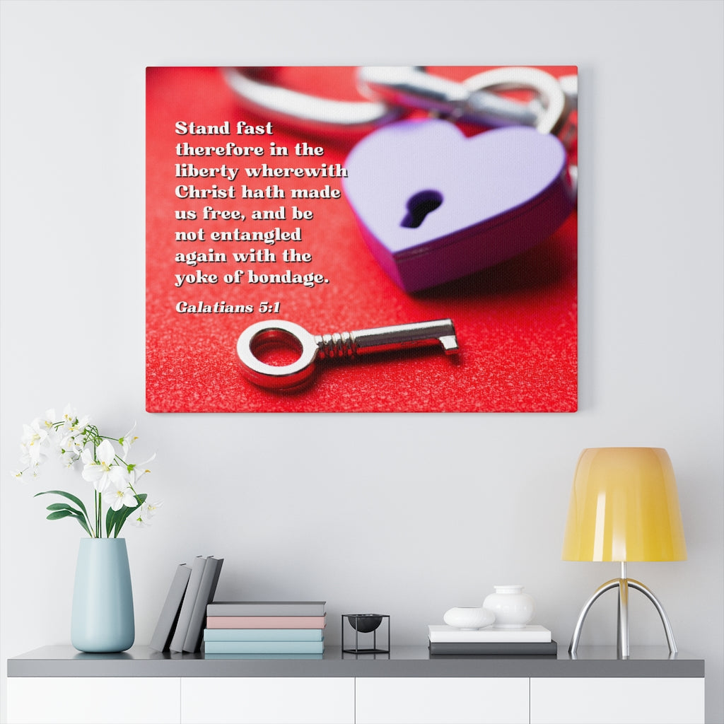 Free Galatians 5:1 Bible Verse Canvas Christian Wall Art Ready to Hang Unframed-Express Your Love Gifts