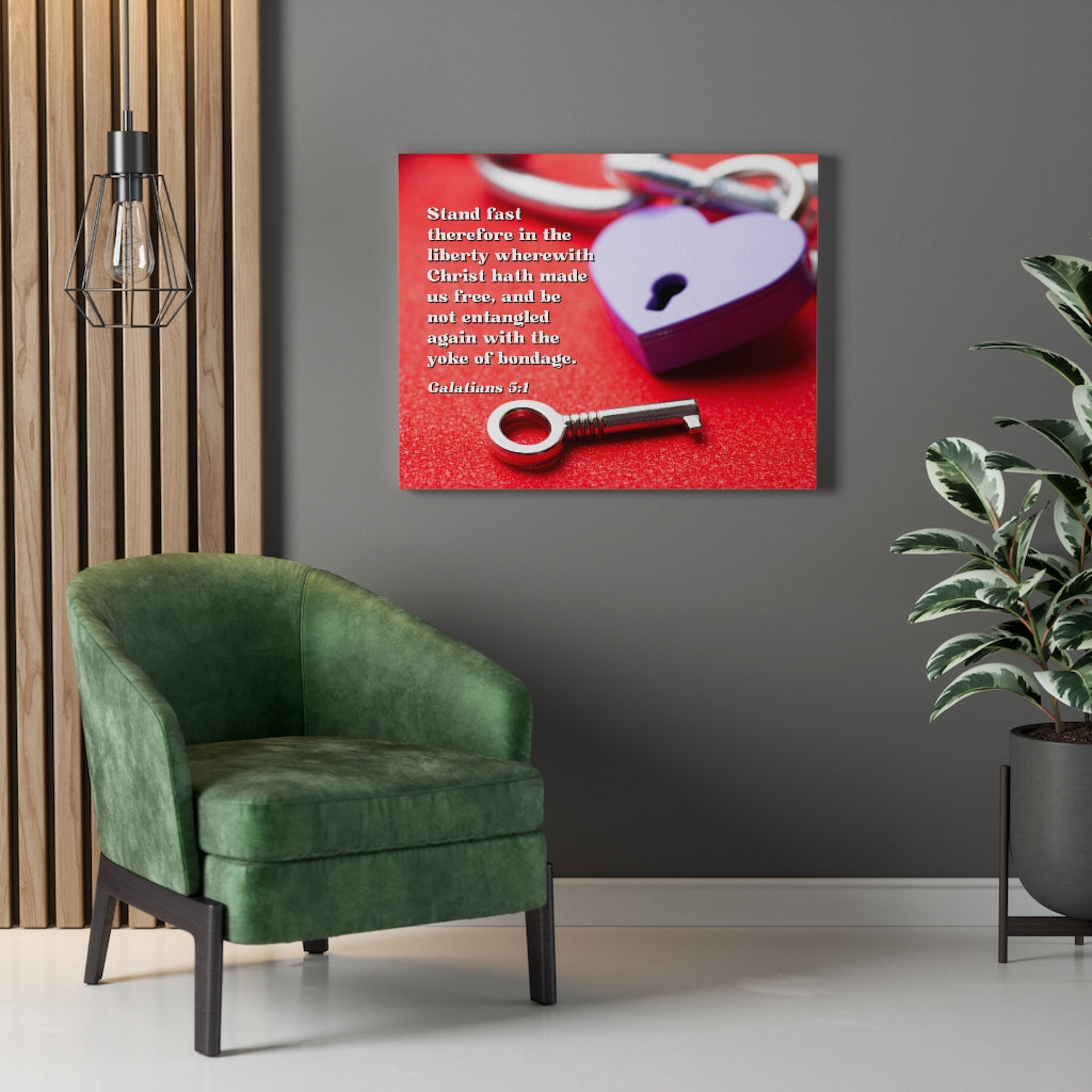Free Galatians 5:1 Bible Verse Canvas Christian Wall Art Ready to Hang Unframed-Express Your Love Gifts