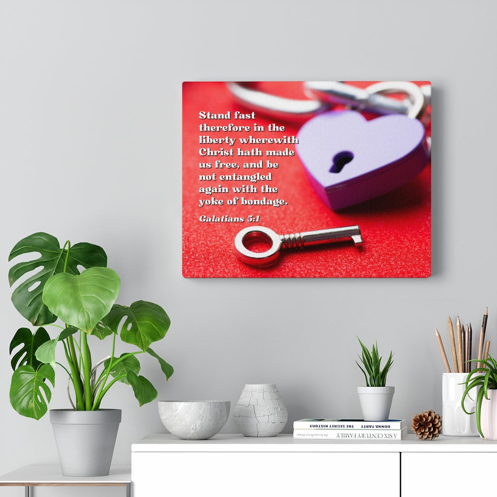 Free Galatians 5:1 Bible Verse Canvas Christian Wall Art Ready to Hang Unframed-Express Your Love Gifts