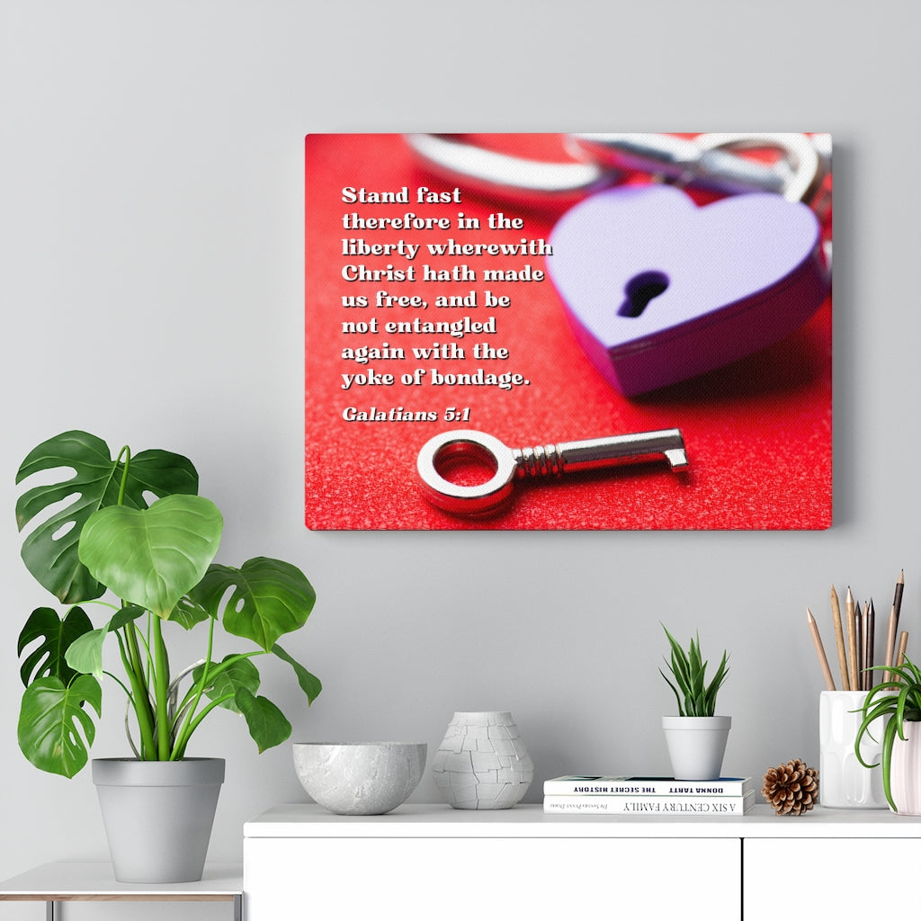 Free Galatians 5:1 Bible Verse Canvas Christian Wall Art Ready to Hang Unframed-Express Your Love Gifts