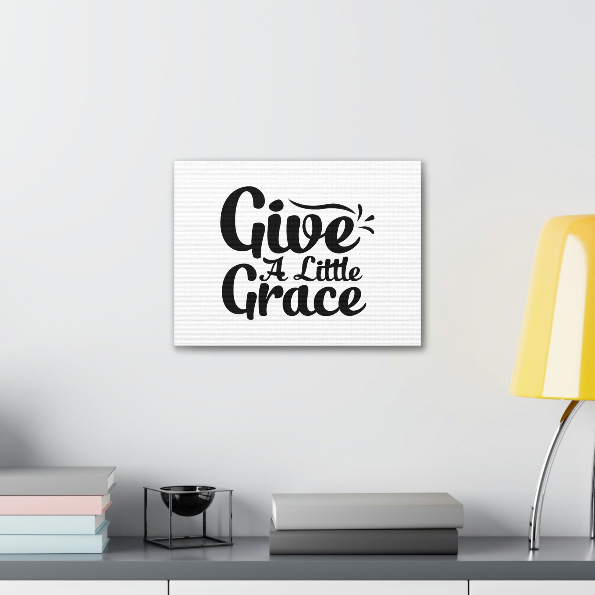 Give A Little Grace Hebrews 4:16 Black Swish Christian Wall Art Bible Verse Print Ready to Hang Unframed-Express Your Love Gifts