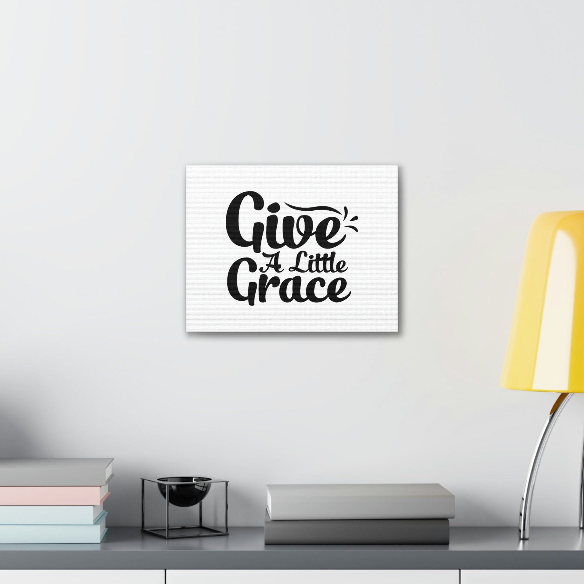 Give A Little Grace Hebrews 4:16 Black Swish Christian Wall Art Bible Verse Print Ready to Hang Unframed-Express Your Love Gifts