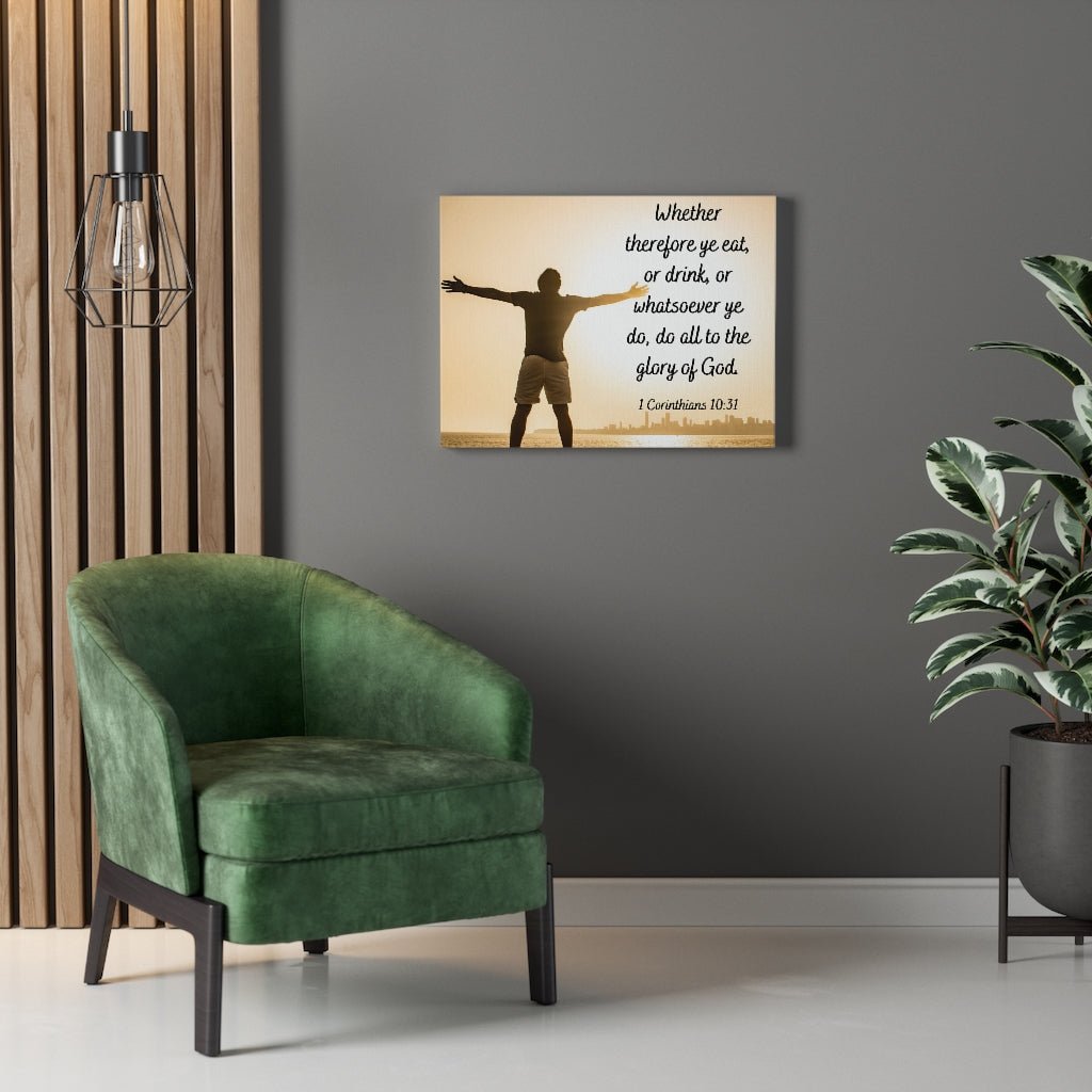 Glory Of God 1 Corinthians 10:31 Bible Verse Canvas Christian Wall Art Ready to Hang Unframed-Express Your Love Gifts
